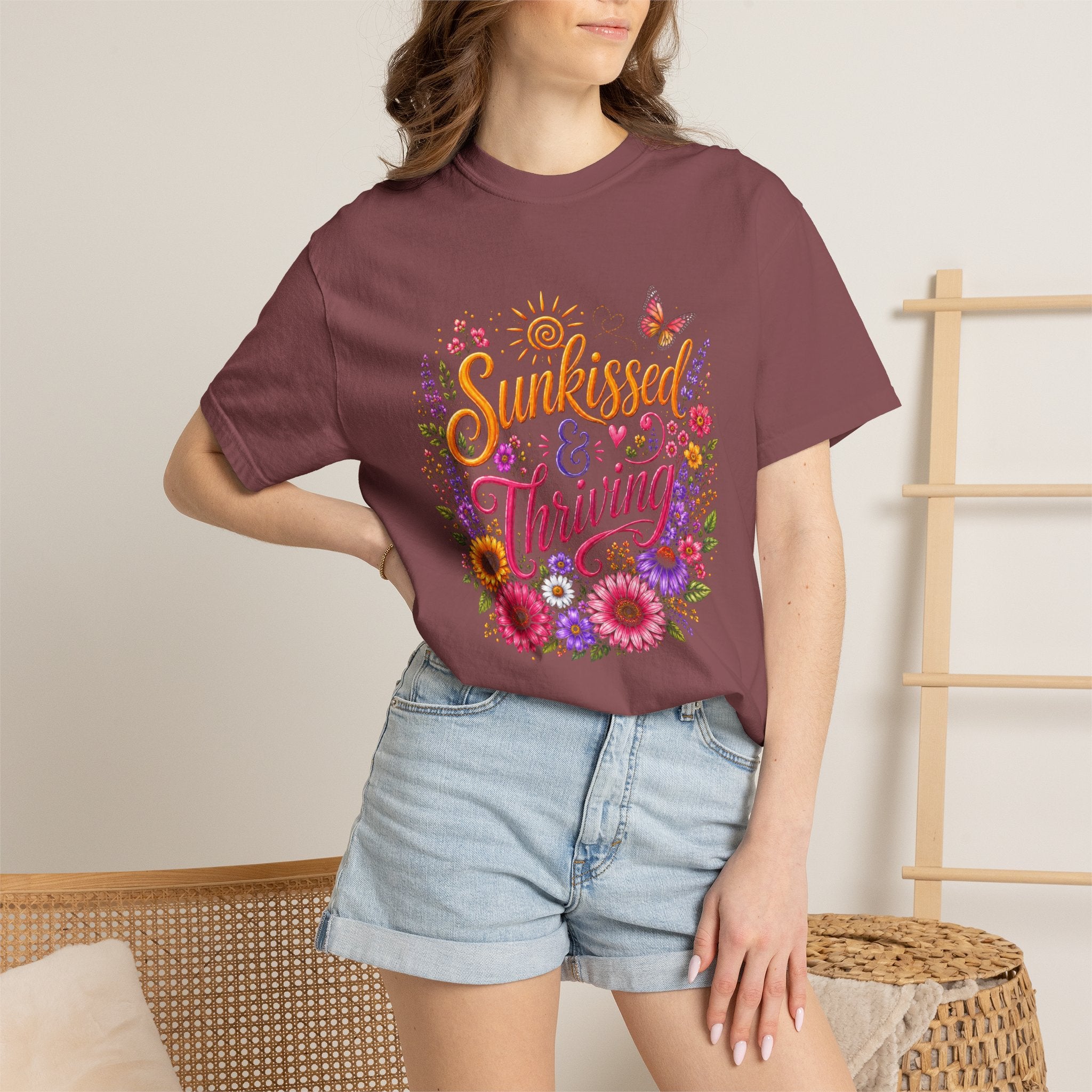 Sunkissed & Thriving - Retro Floral Summer Tee