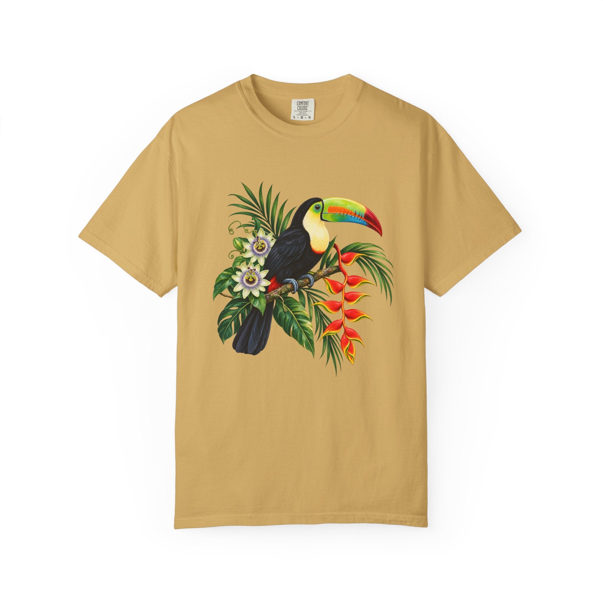 Toucan, Passionflower & Heliconia T-Shirt — Garment-Dyed Cotton