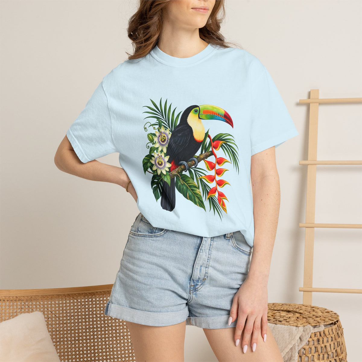 Toucan, Passionflower & Heliconia T-Shirt — Garment-Dyed Cotton