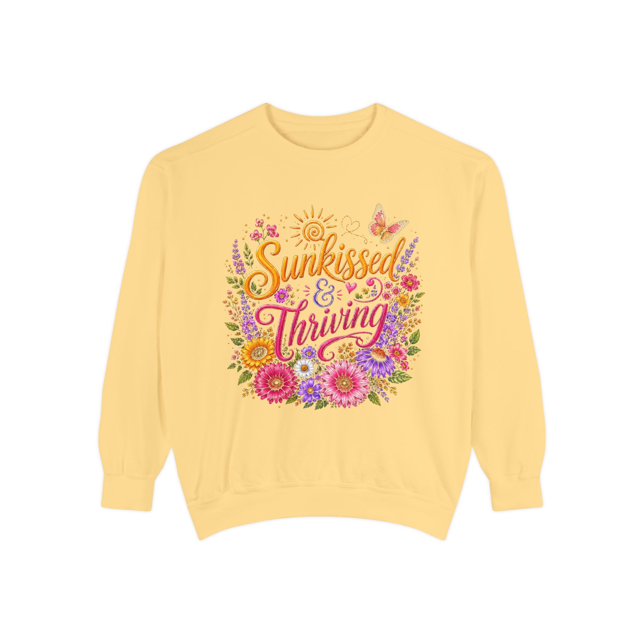 Sunkissed & Thriving Retro Floral Summer Sweatshirt