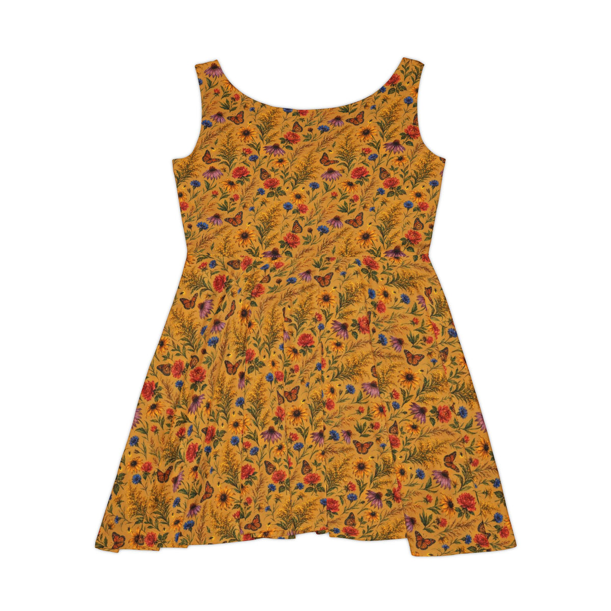 Golden Meadow Watercolor Wildflower Dress