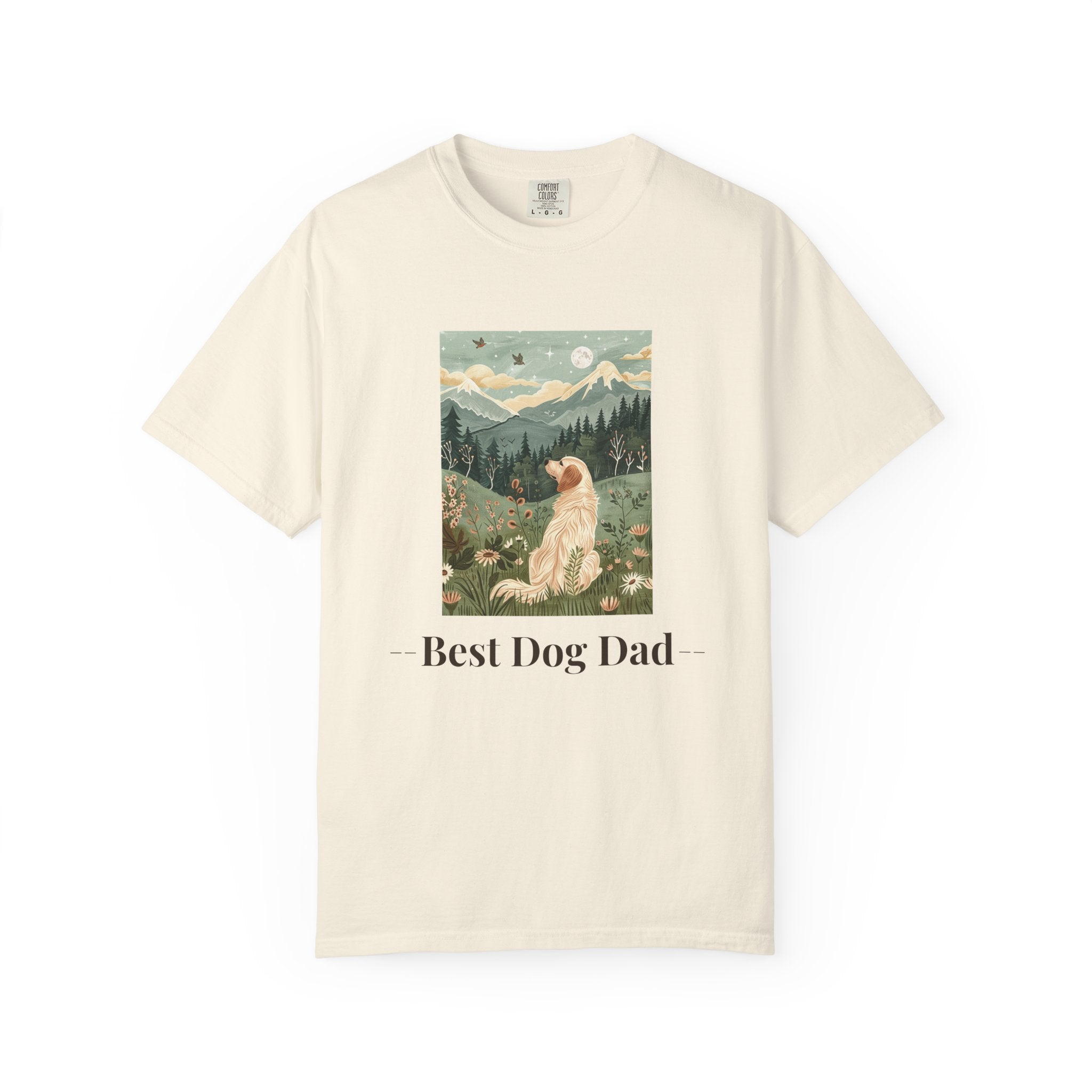 Best Dog Dad Golden Retriever tee lifestyle mockup