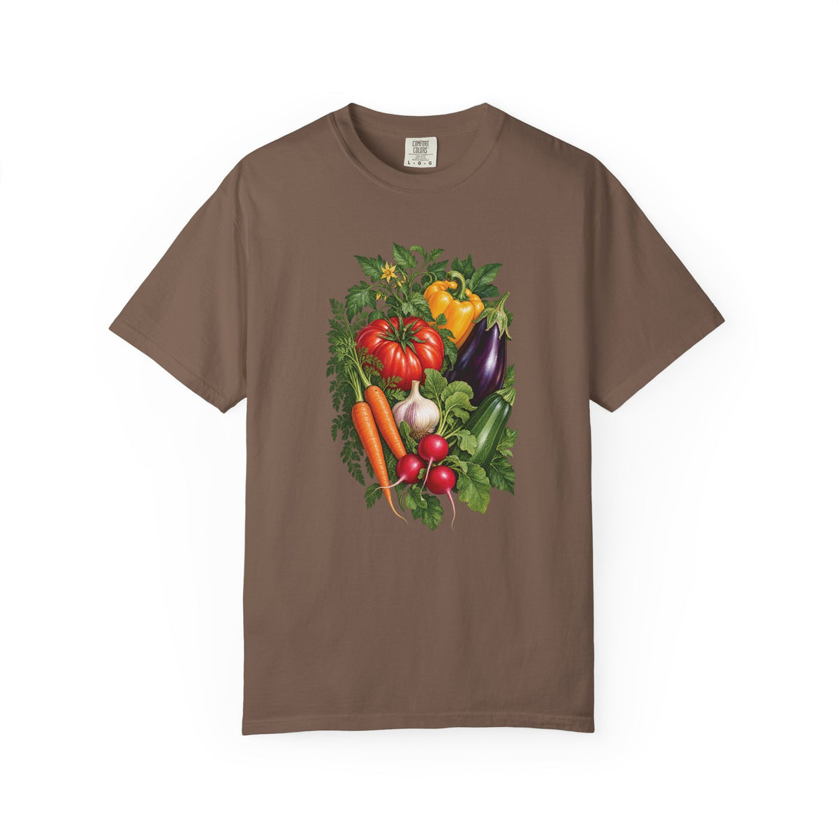 Kitchen garden harvest T-shirt in Espresso, front view