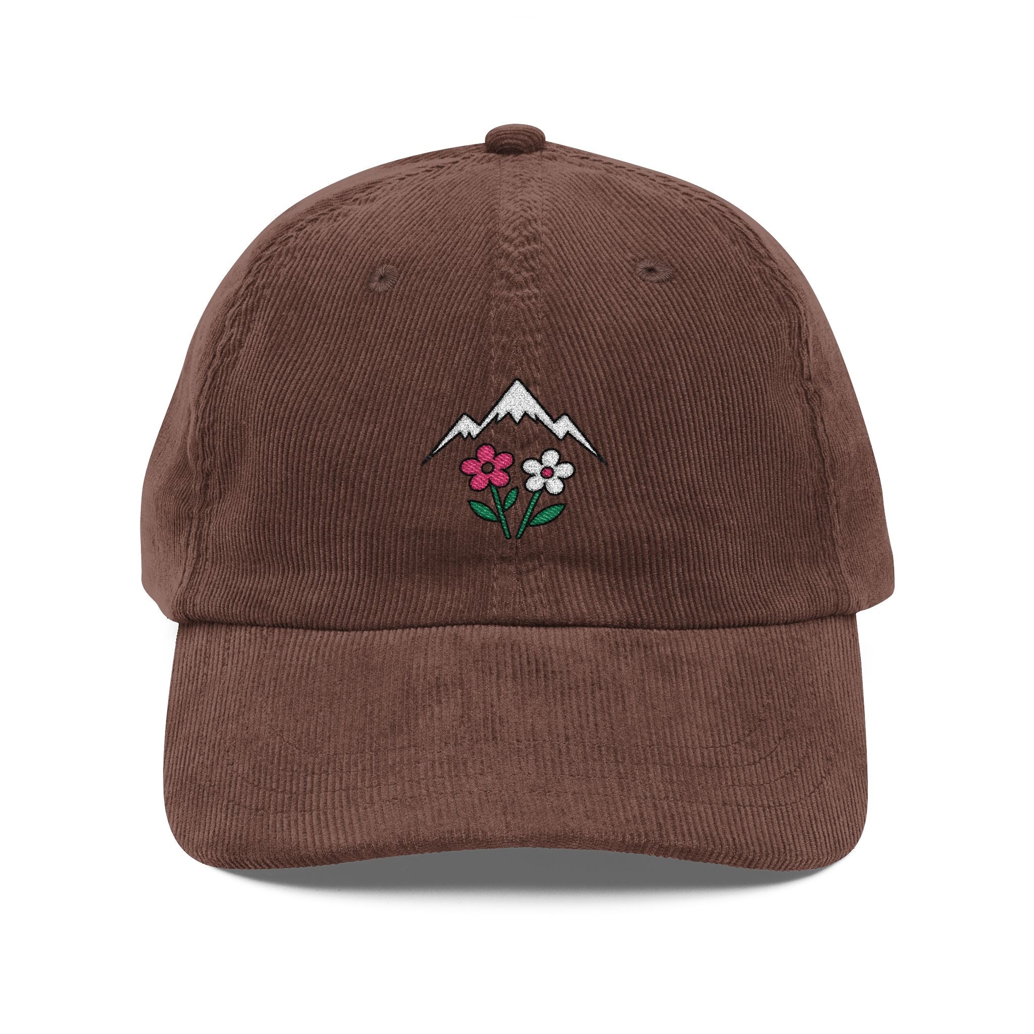 Mountains & Wildflowers — Embroidered Corduroy Hat