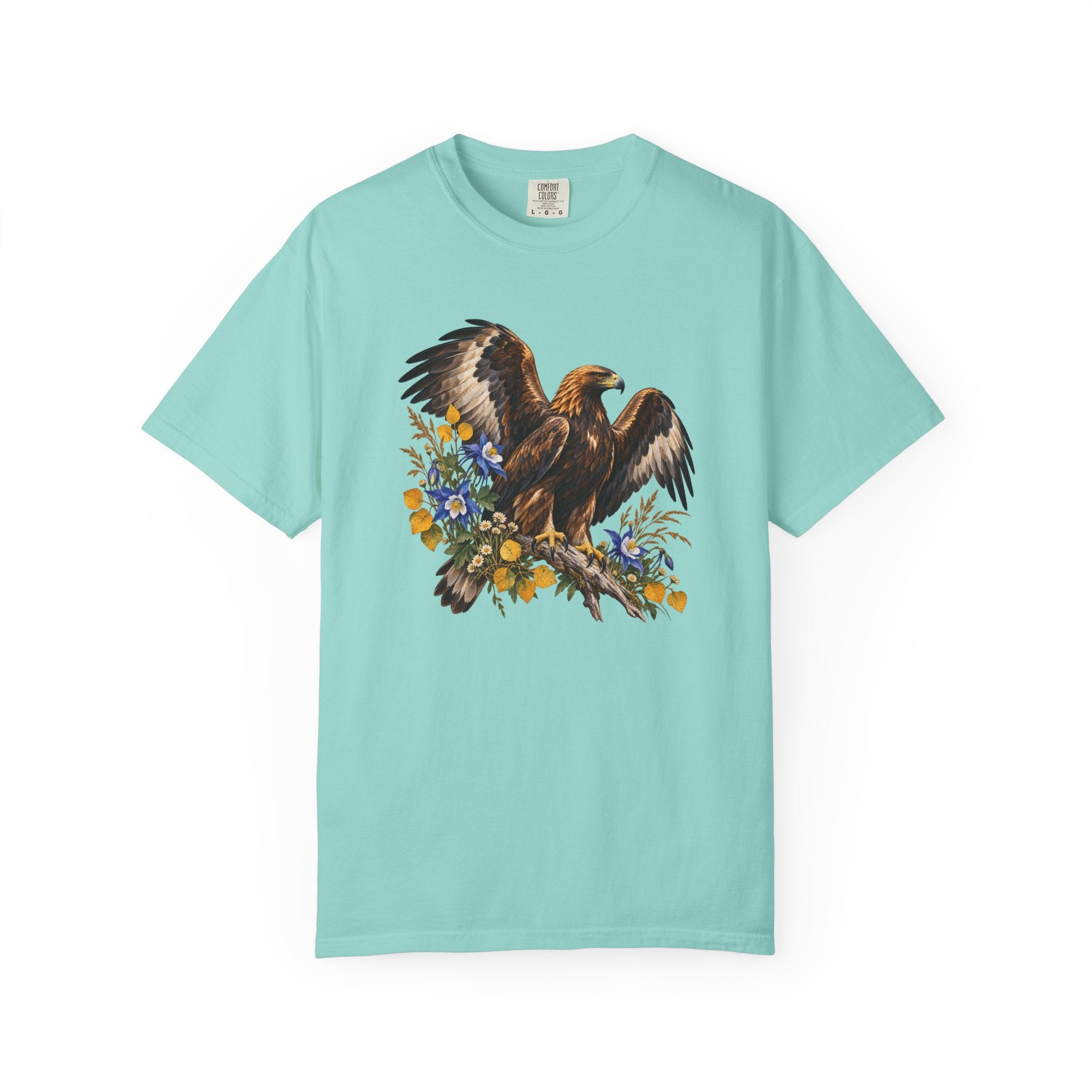 Golden Eagle & Columbine T-Shirt — Garment-Dyed Cotton