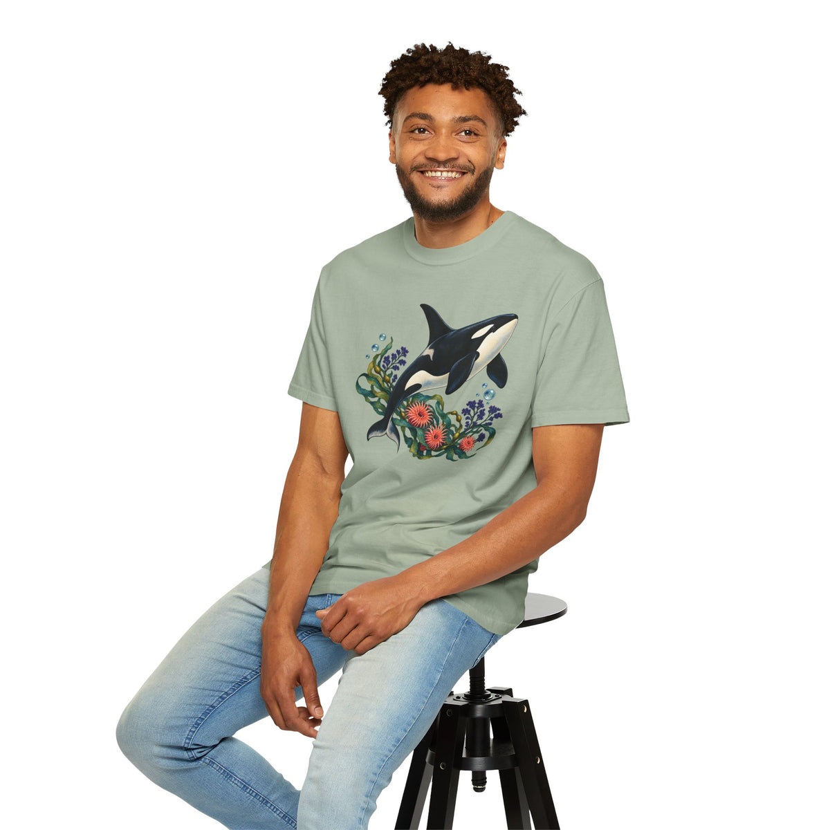 Orca, Kelp & Anemone T-Shirt — Garment-Dyed Cotton
