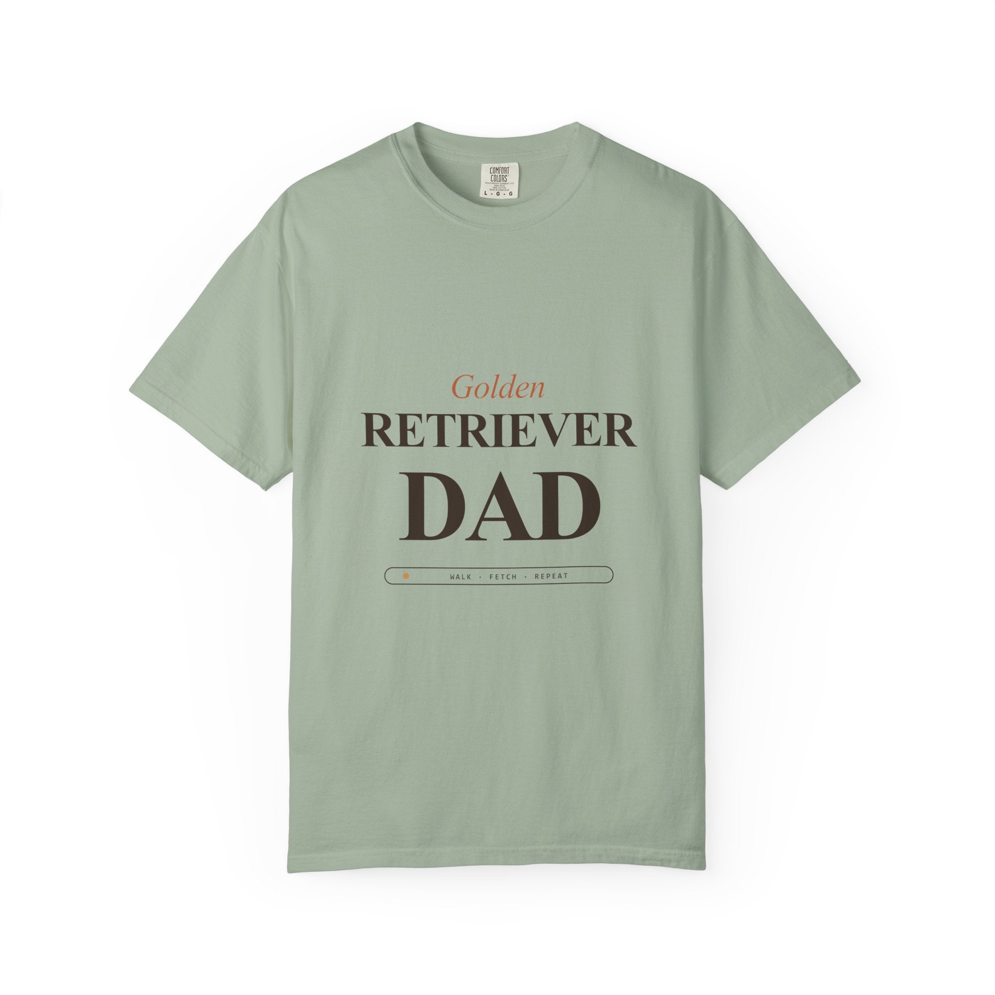 Walk Fetch Repeat dog dad shirt on model