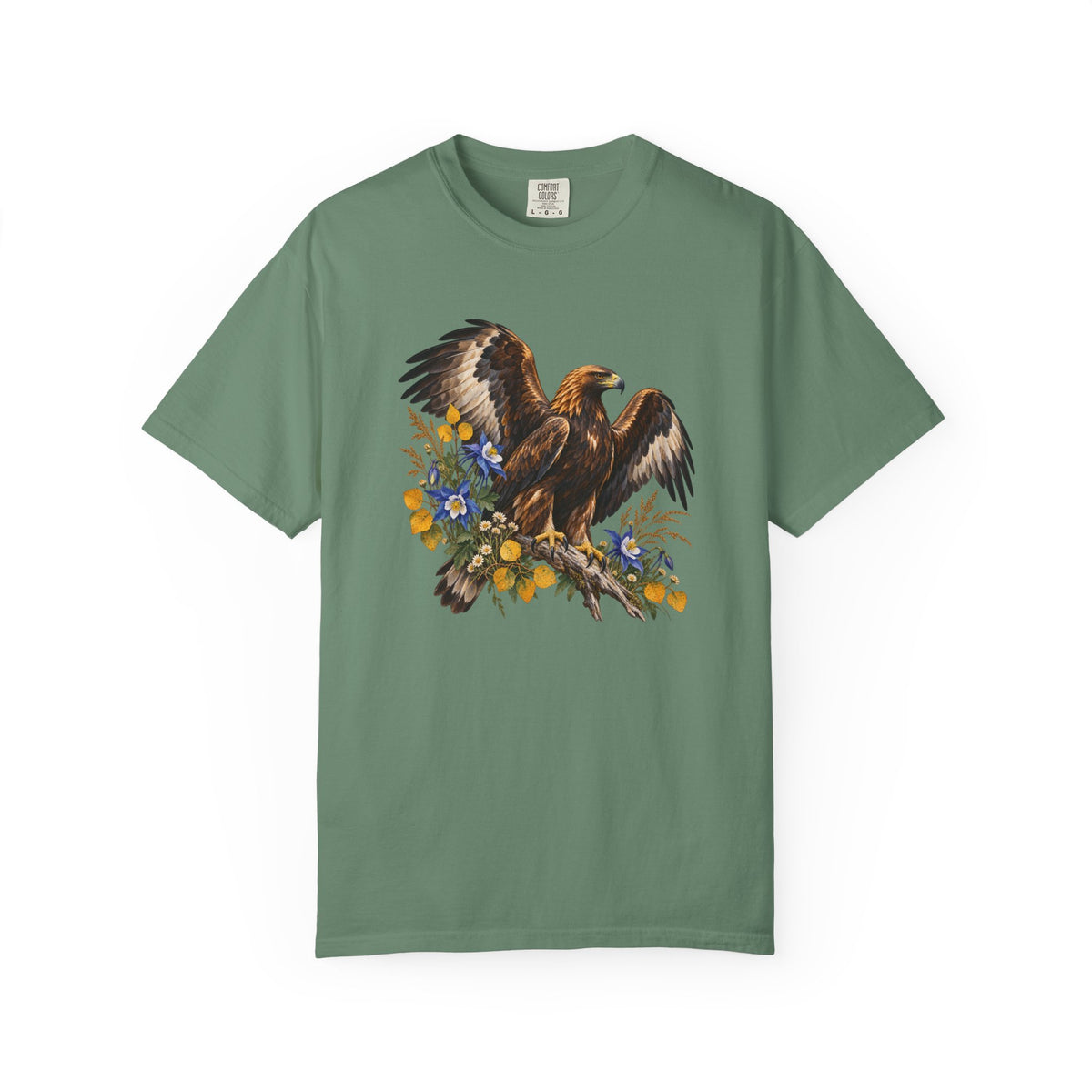 Golden Eagle & Columbine T-Shirt — Garment-Dyed Cotton