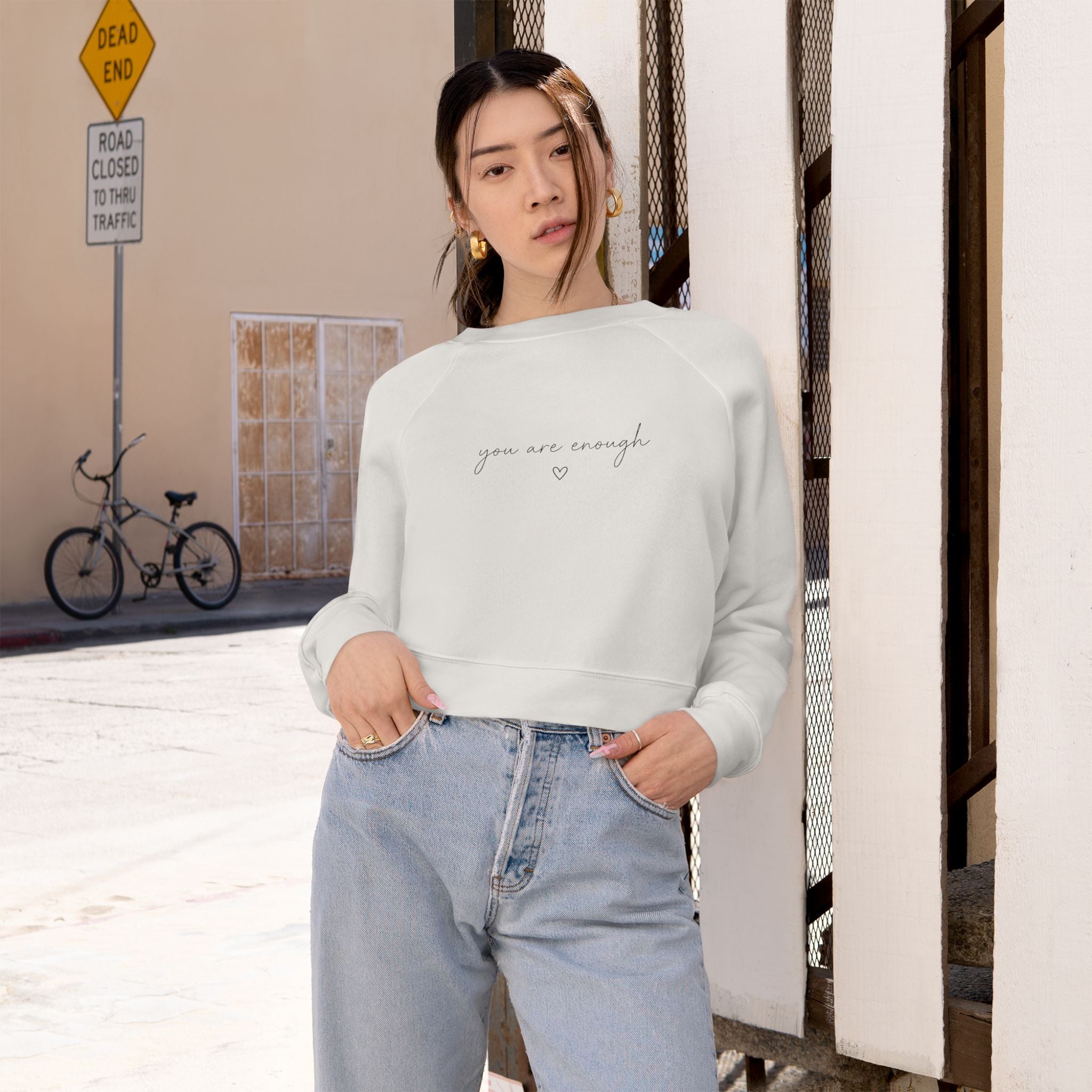 You Are Enough — Women's Cropped Fleece Pullover