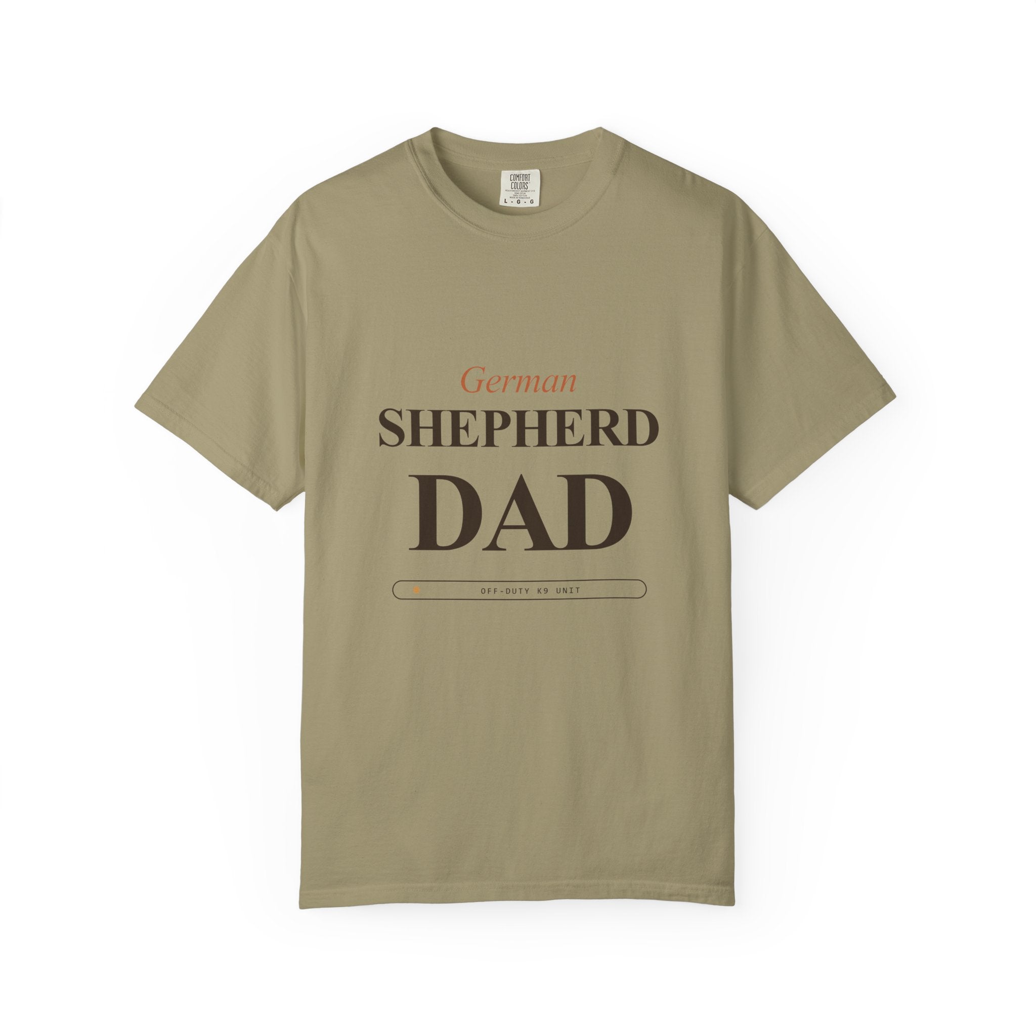 Off-Duty K9 Unit German Shepherd dad tee folded view