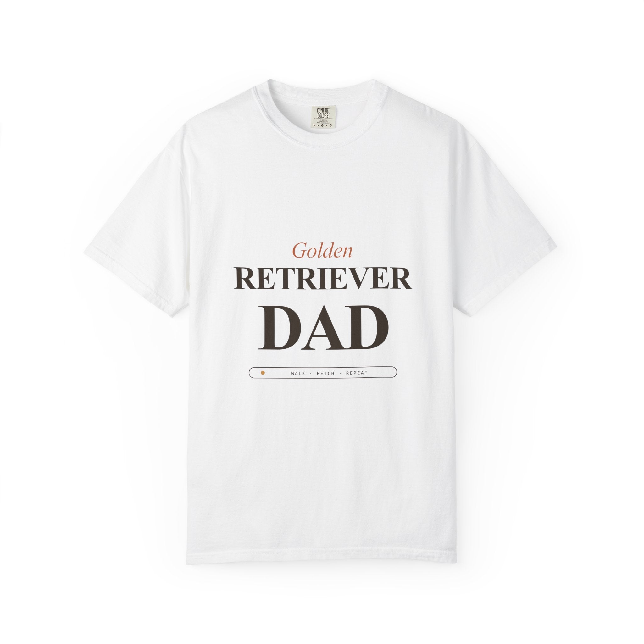 Walk Fetch Repeat Golden Retriever dad tee front view