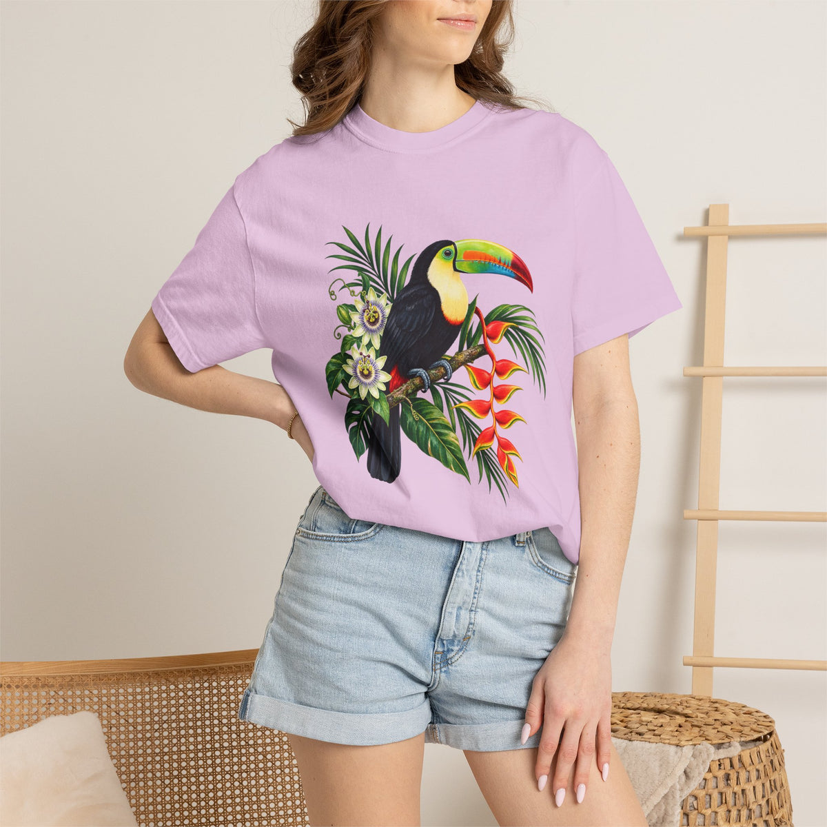 Toucan, Passionflower & Heliconia T-Shirt — Garment-Dyed Cotton