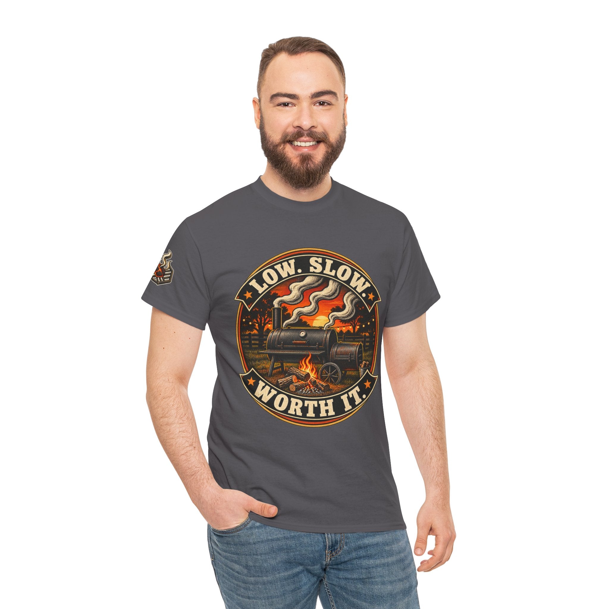 Low. Slow. Work It. BBQ Smoker T-Shirt