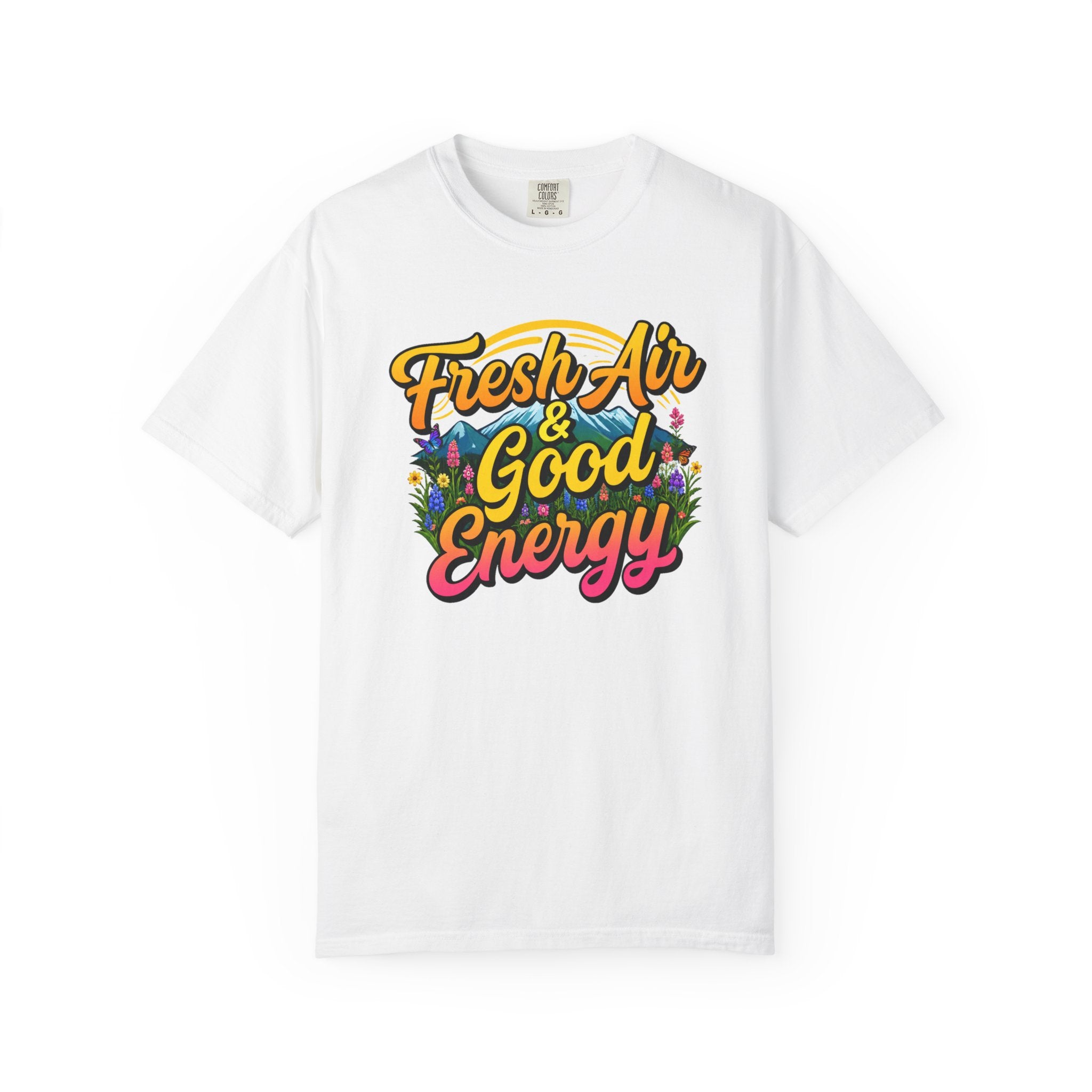 Fresh Air & Good Energy - Retro Mountain Wildflower Tee