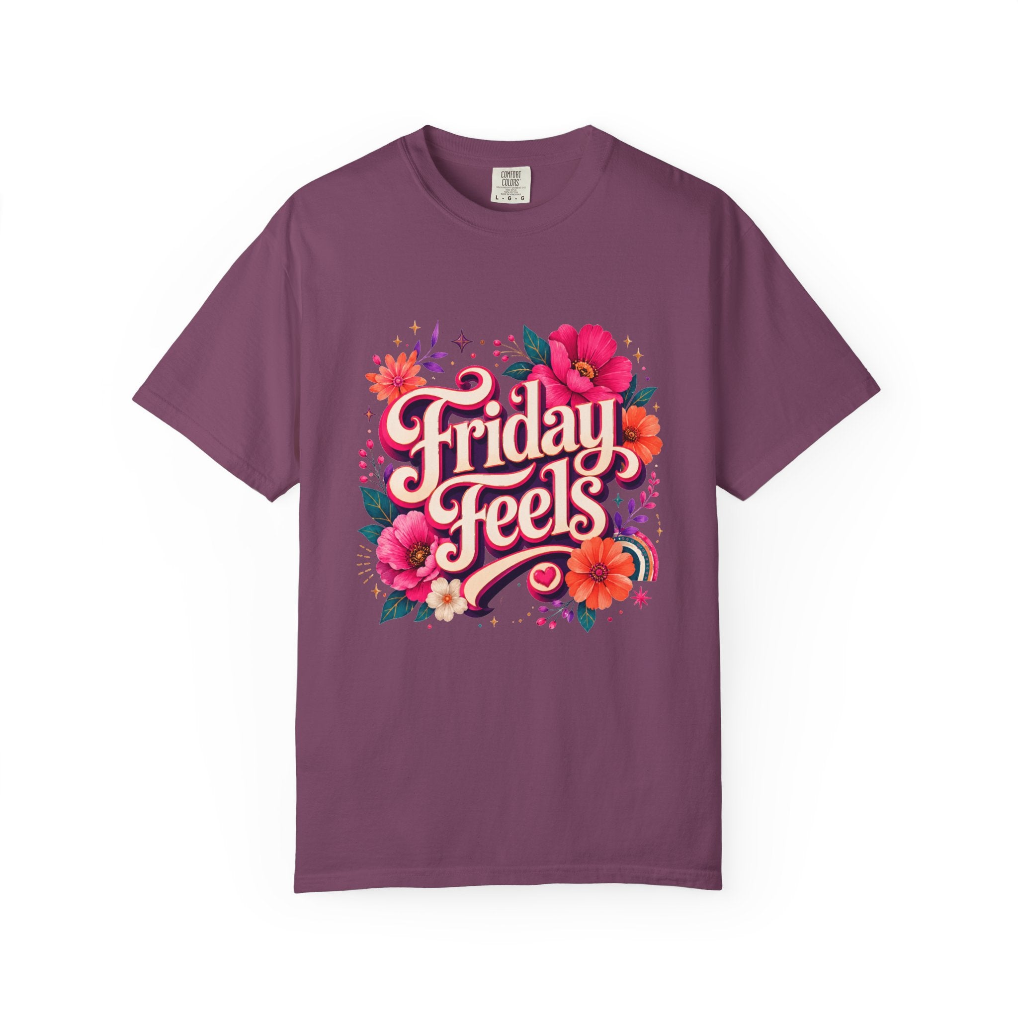 Friday Feels - Retro Floral Vibes Tee