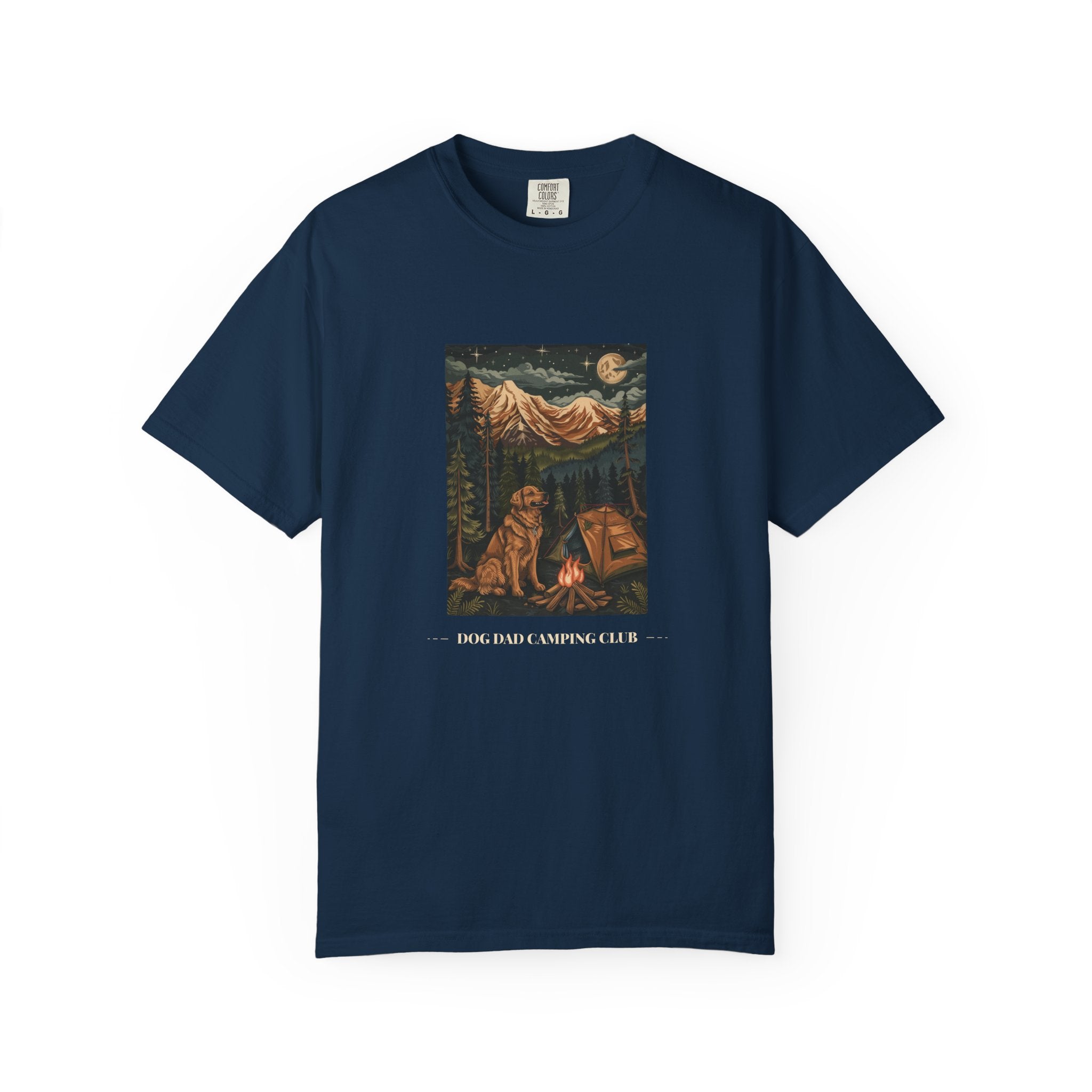 Dog Dad Camping Club camping tee folded view