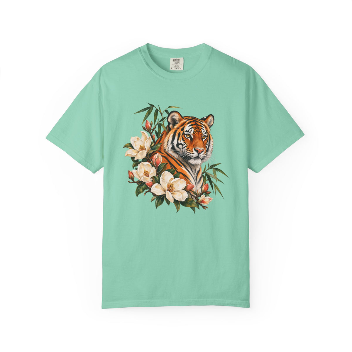 Tiger, Magnolia & Bamboo T-Shirt — Garment-Dyed Cotton