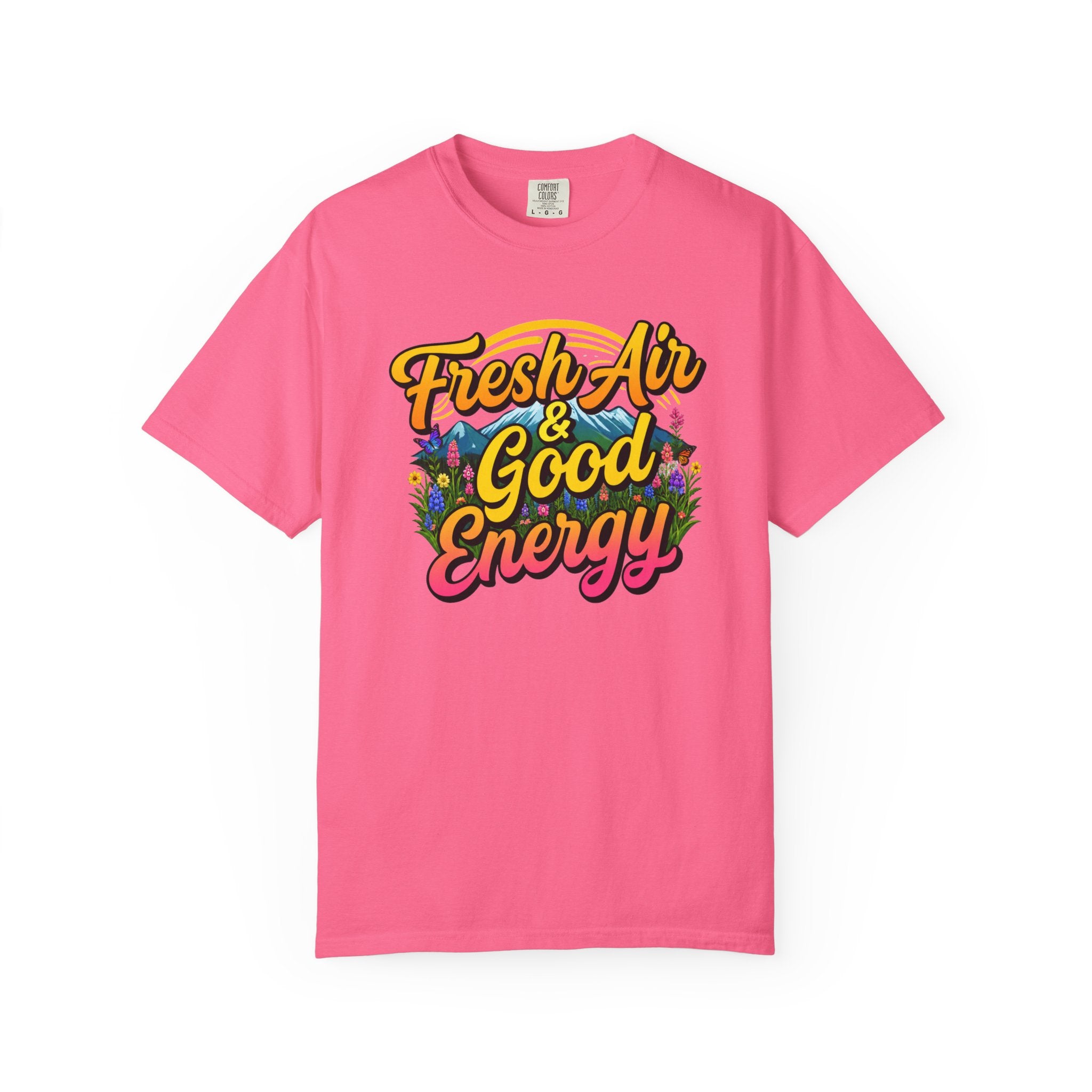 Fresh Air & Good Energy - Retro Mountain Wildflower Tee