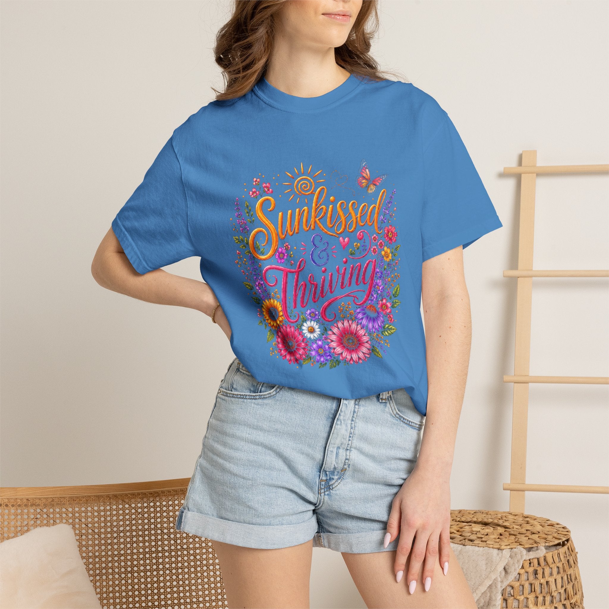 Sunkissed & Thriving - Retro Floral Summer Tee