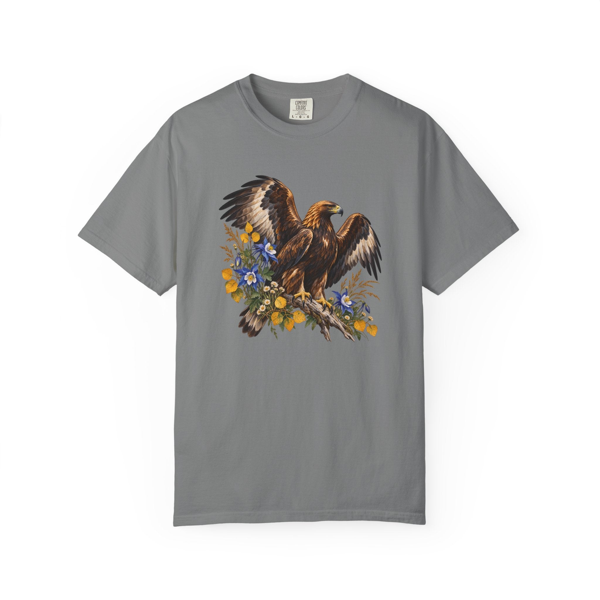 Golden Eagle & Columbine T-Shirt — Garment-Dyed Cotton