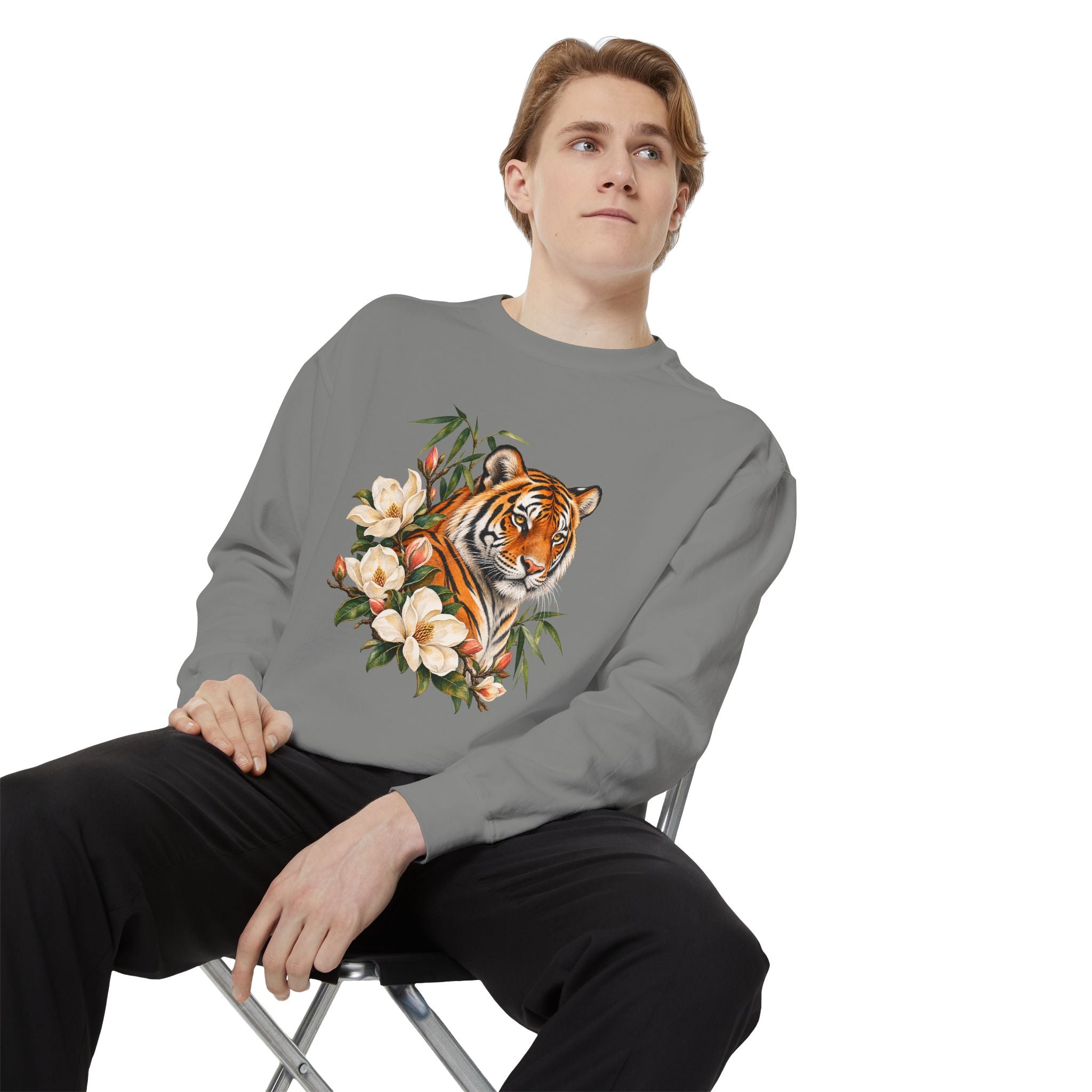 Tiger, Magnolia & Bamboo Sweatshirt — Garment-Dyed Fleece