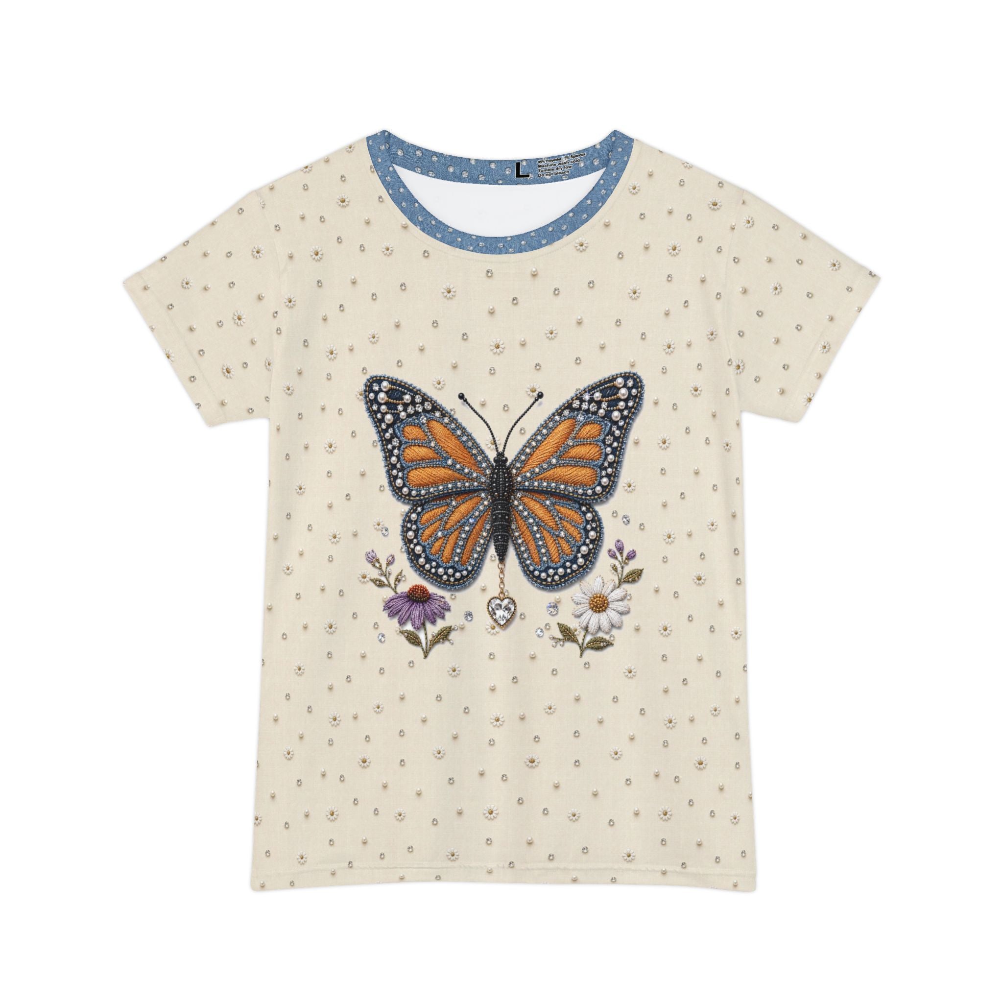 Jeweled Monarch Women's Short Sleeve Shirt (AOP)