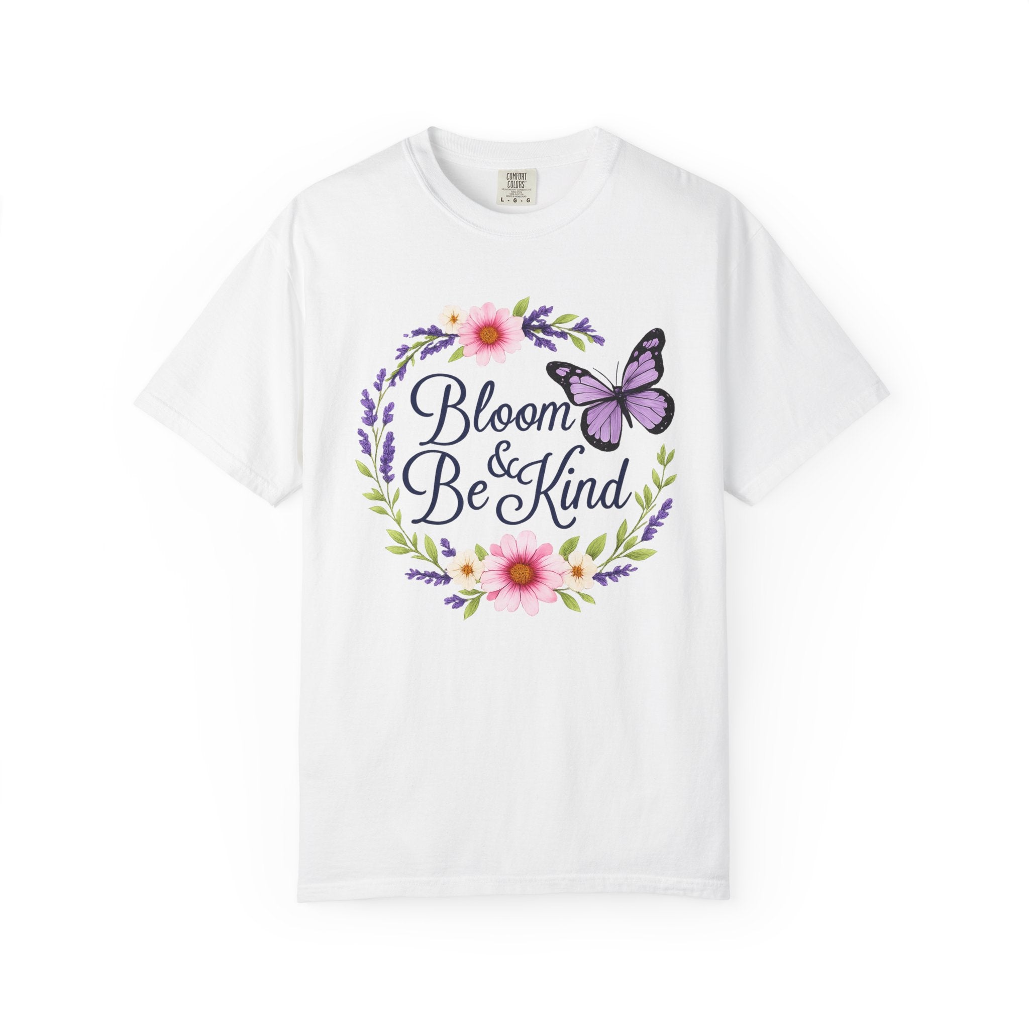 Bloom & Be Kind - Floral Wreath Butterfly Tee