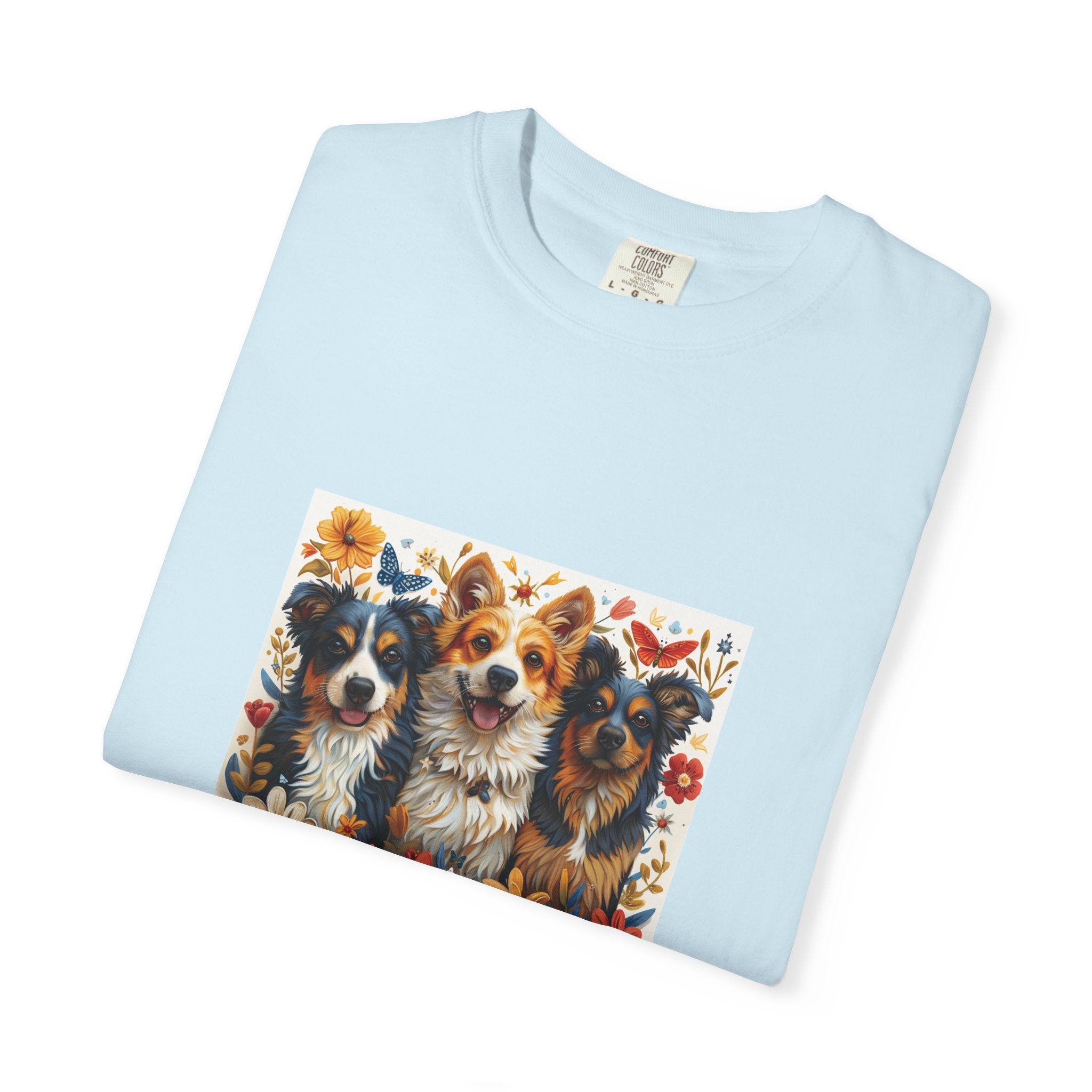 Dog Lover - Floral Three Dogs Tee