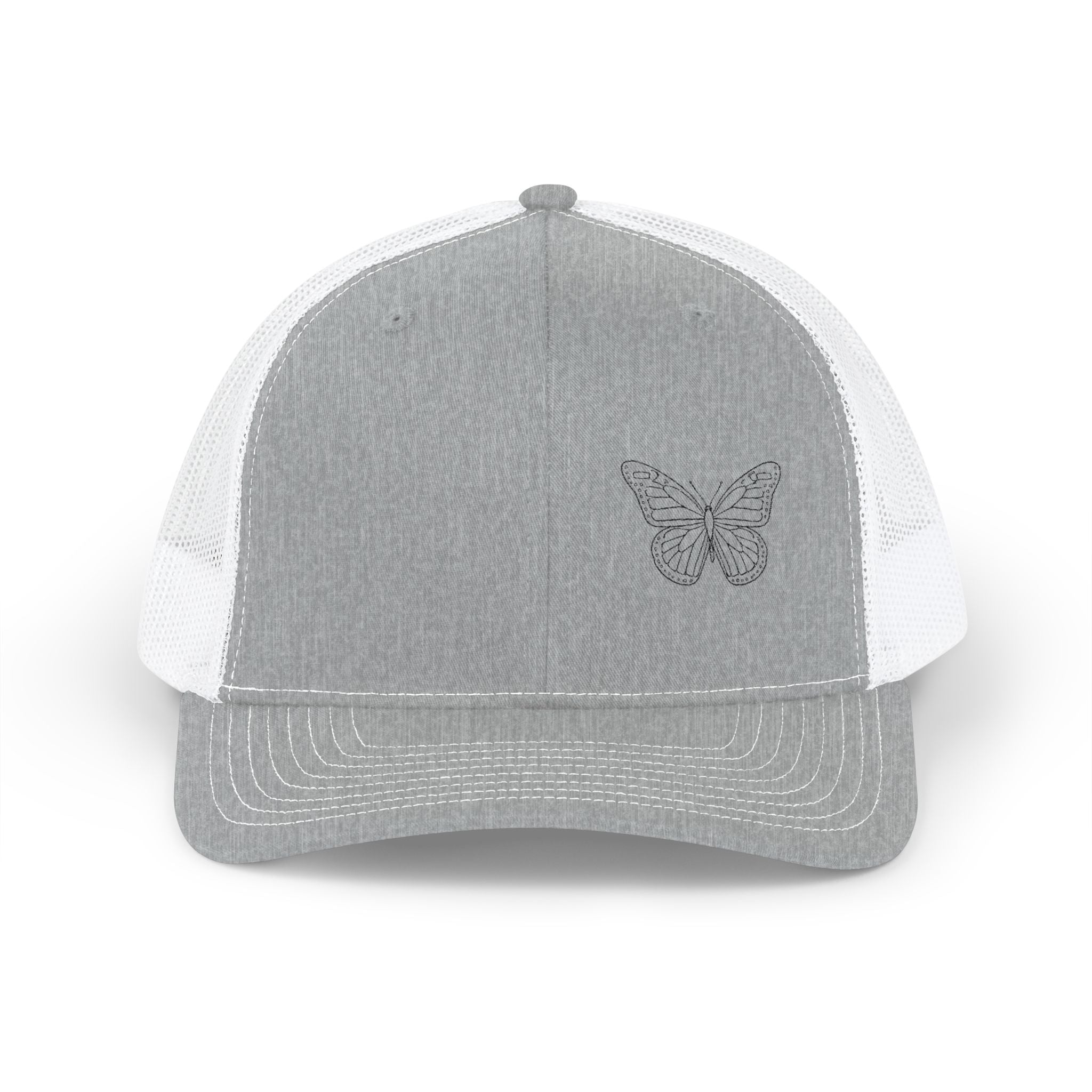 Butterfly Sketch — Minimalist Embroidered Trucker Hat