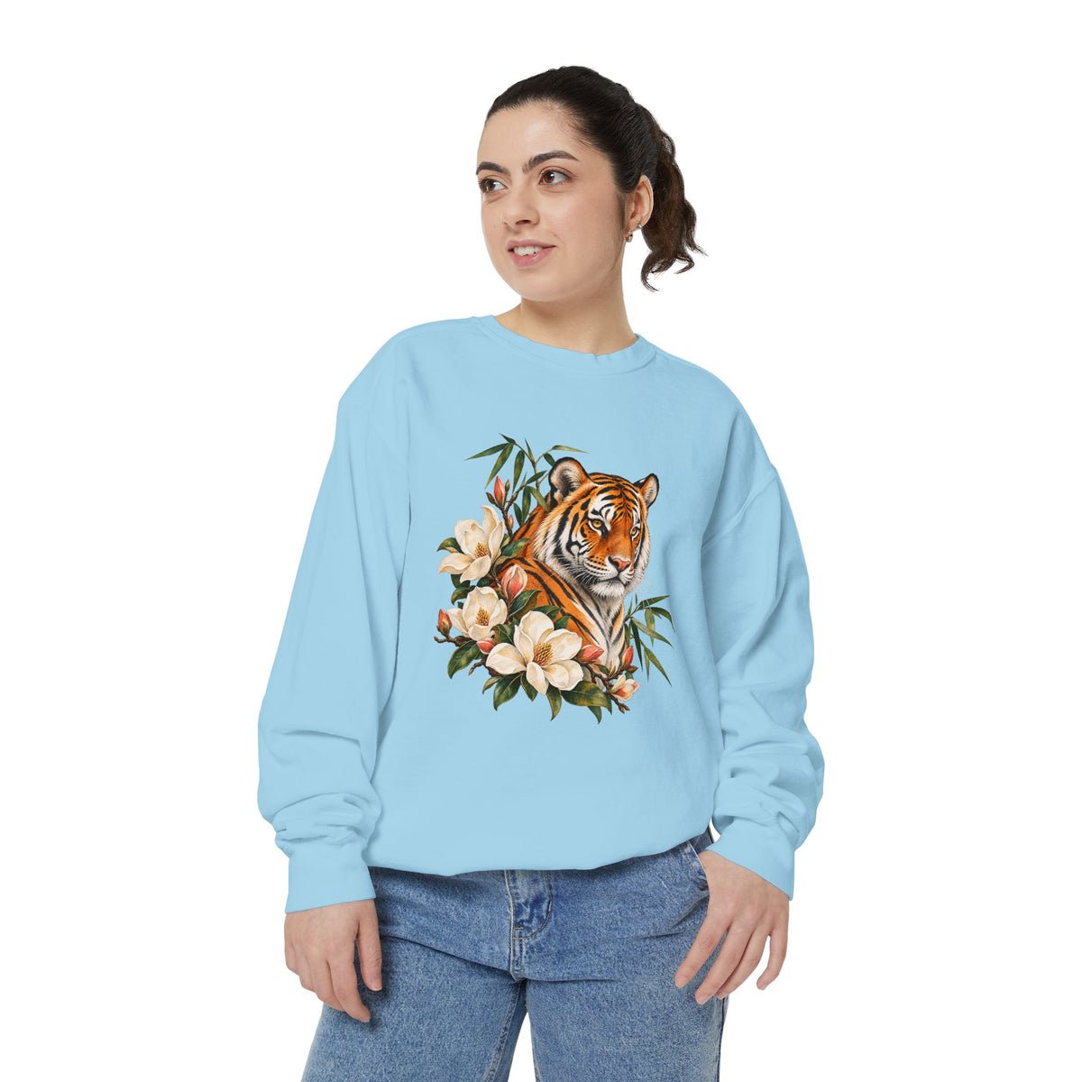 Tiger, Magnolia & Bamboo Sweatshirt — Garment-Dyed Fleece