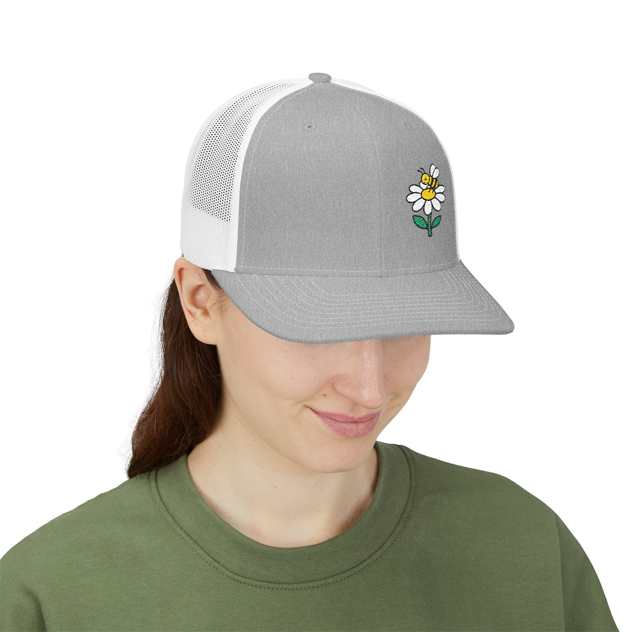 Bee Happy — Embroidered Trucker Hat