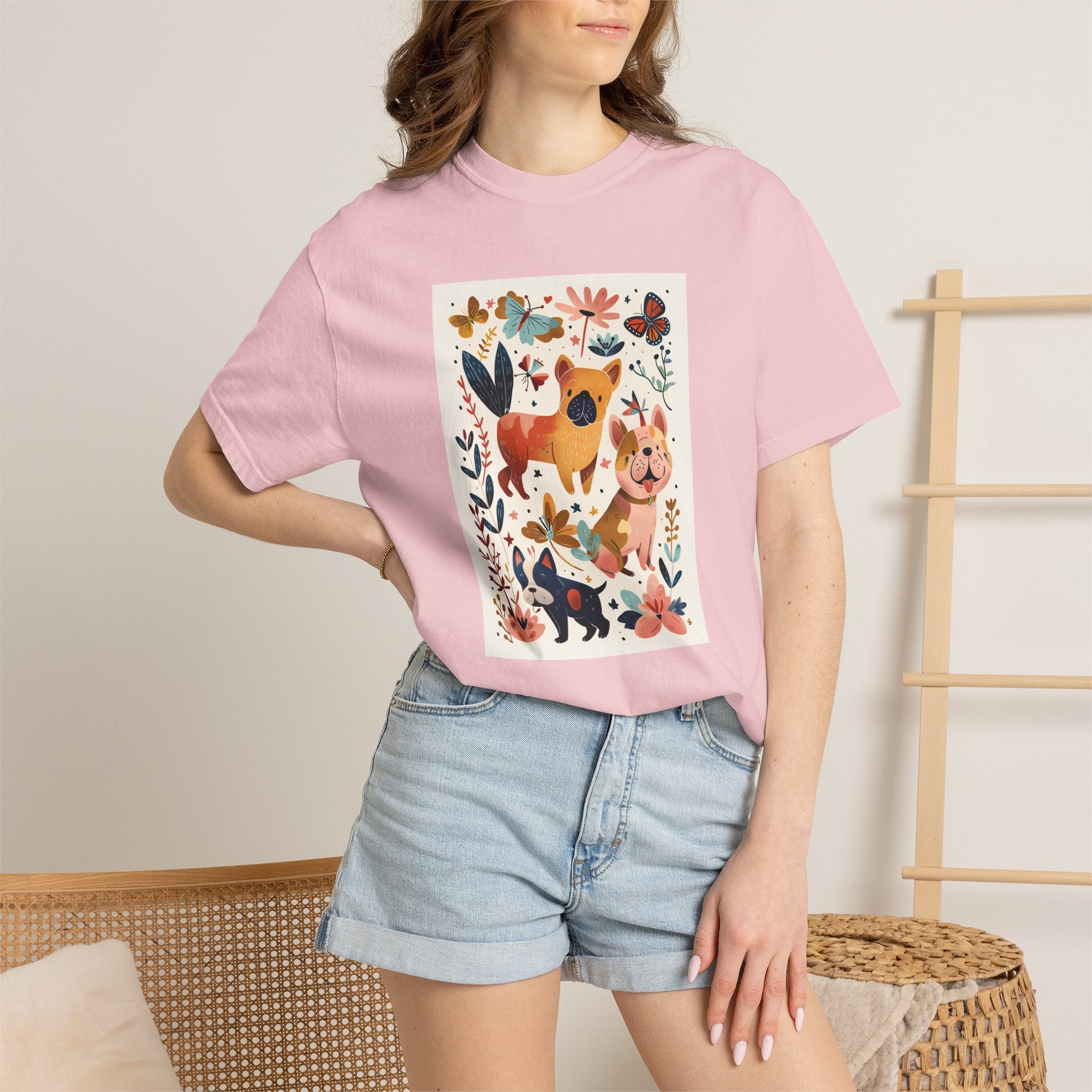 Folk Art Frenchies - French Bulldog Tee