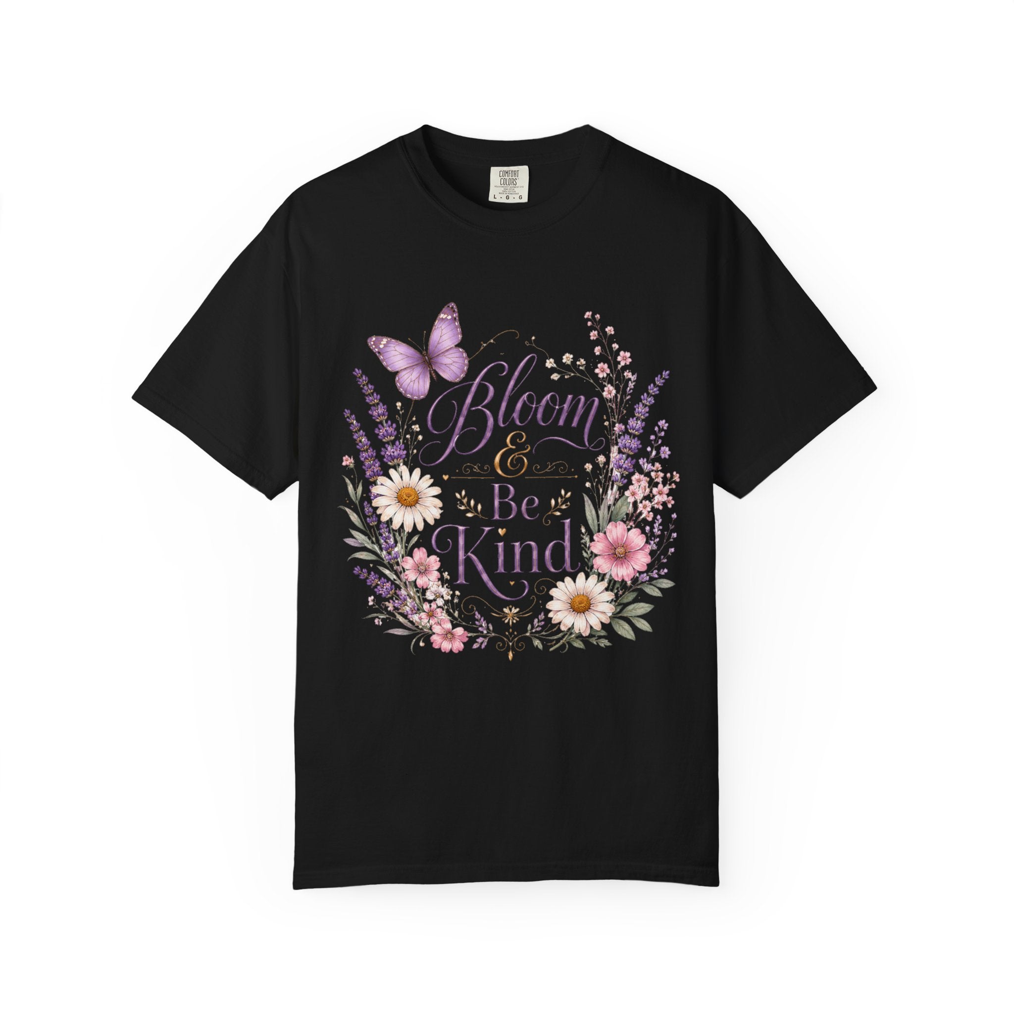 Bloom & Be Kind - Butterfly Lavender Tee