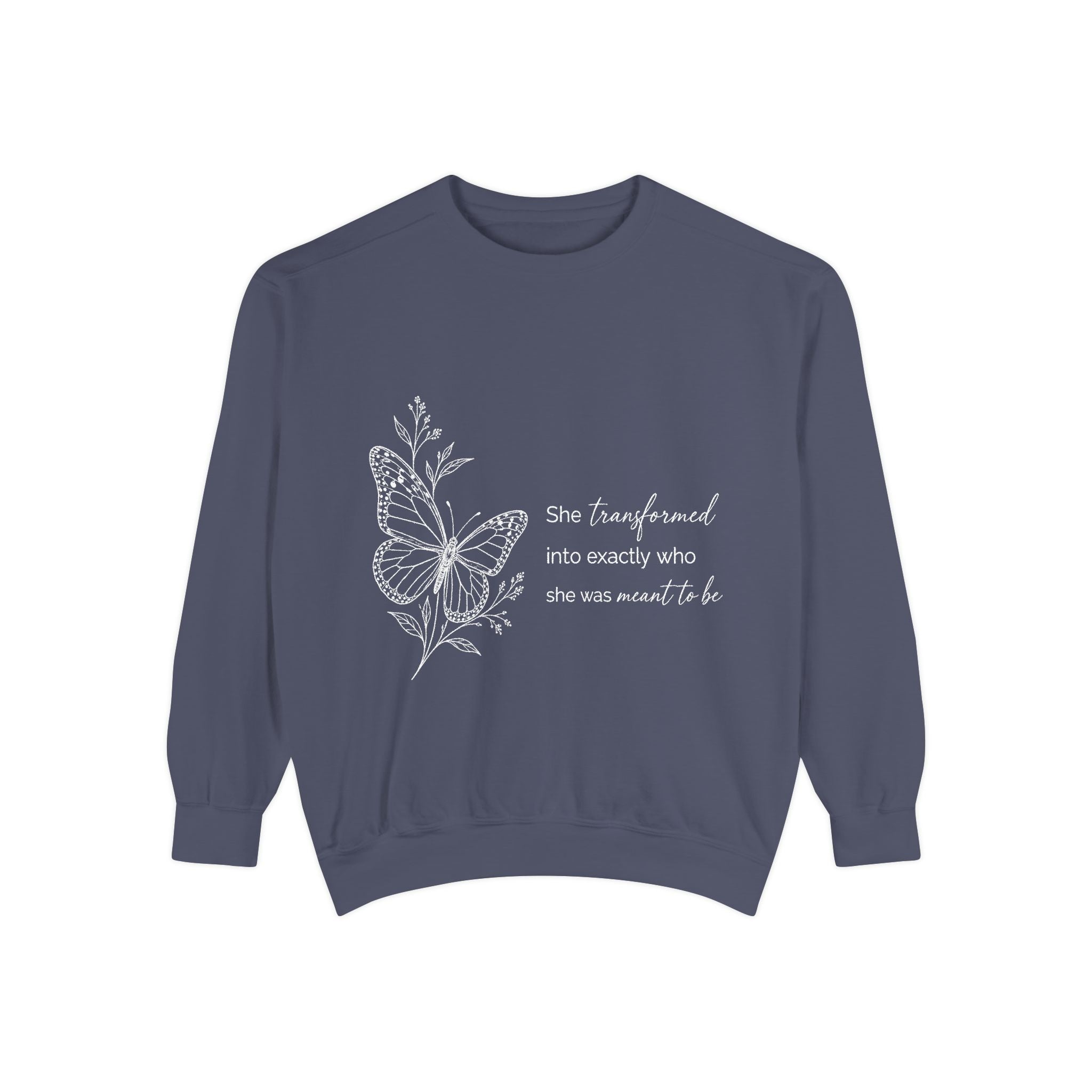 She Transformed — Butterfly Botanical Sweatshirt