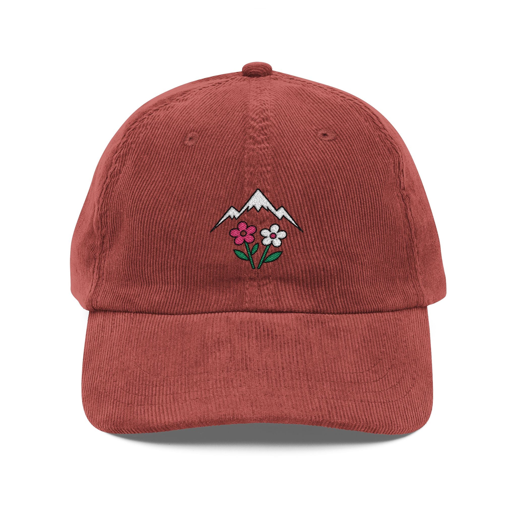Mountains & Wildflowers — Embroidered Corduroy Hat