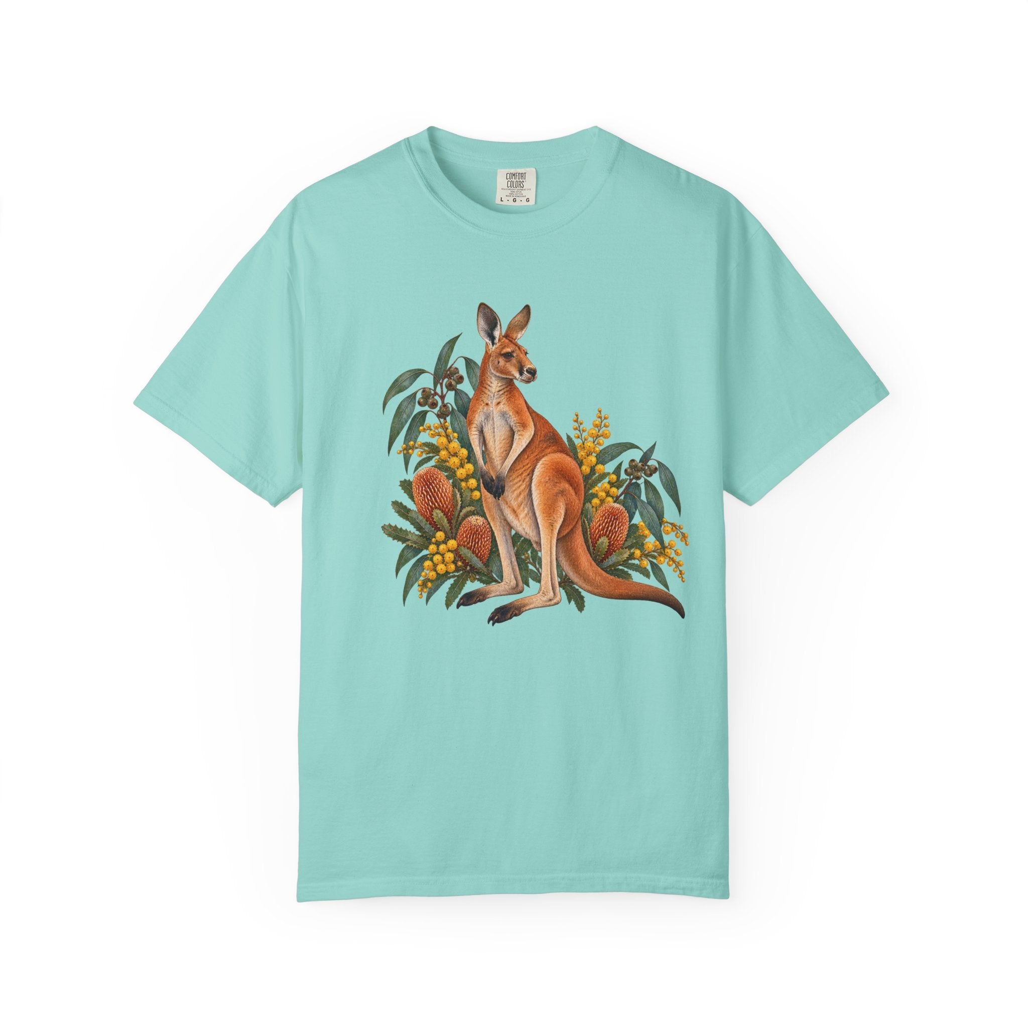 Kangaroo, Wattle & Banksia T-Shirt — Garment-Dyed Cotton