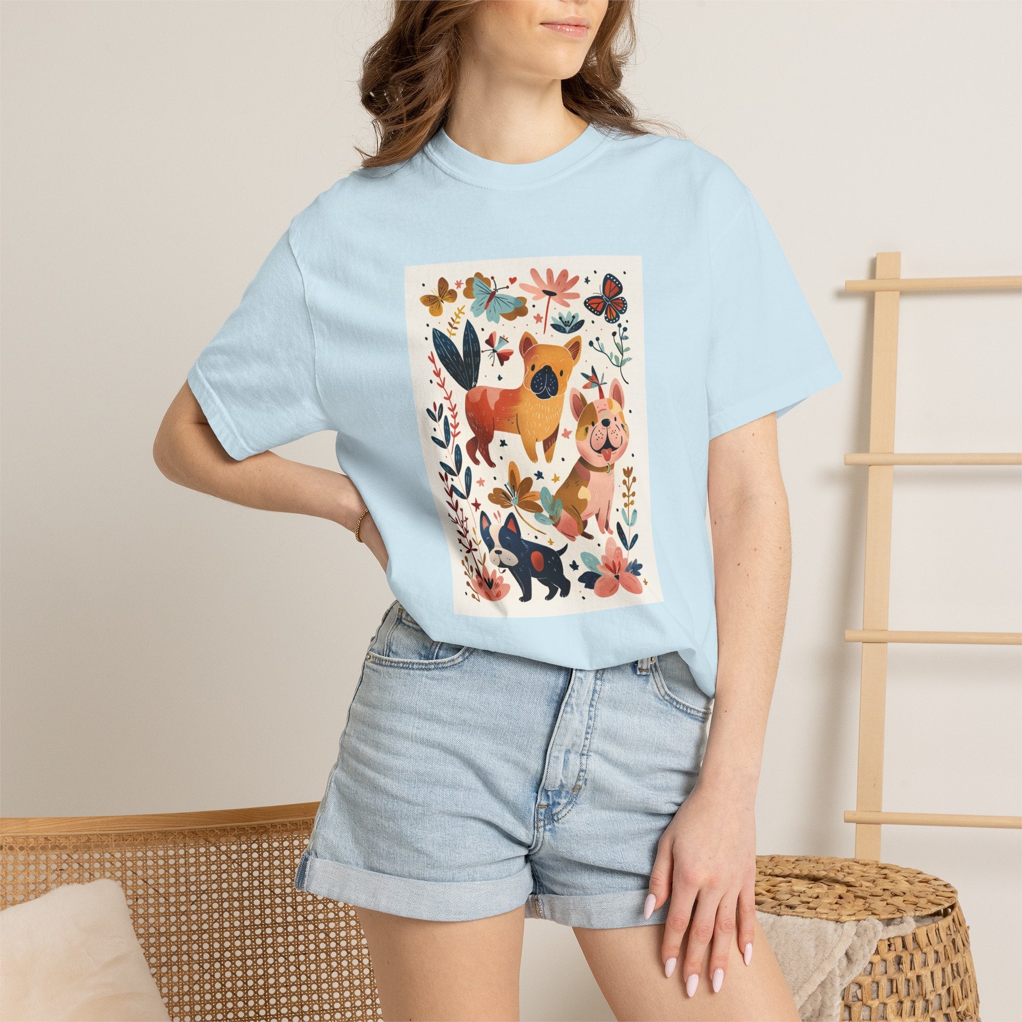 Folk Art Frenchies - French Bulldog Tee
