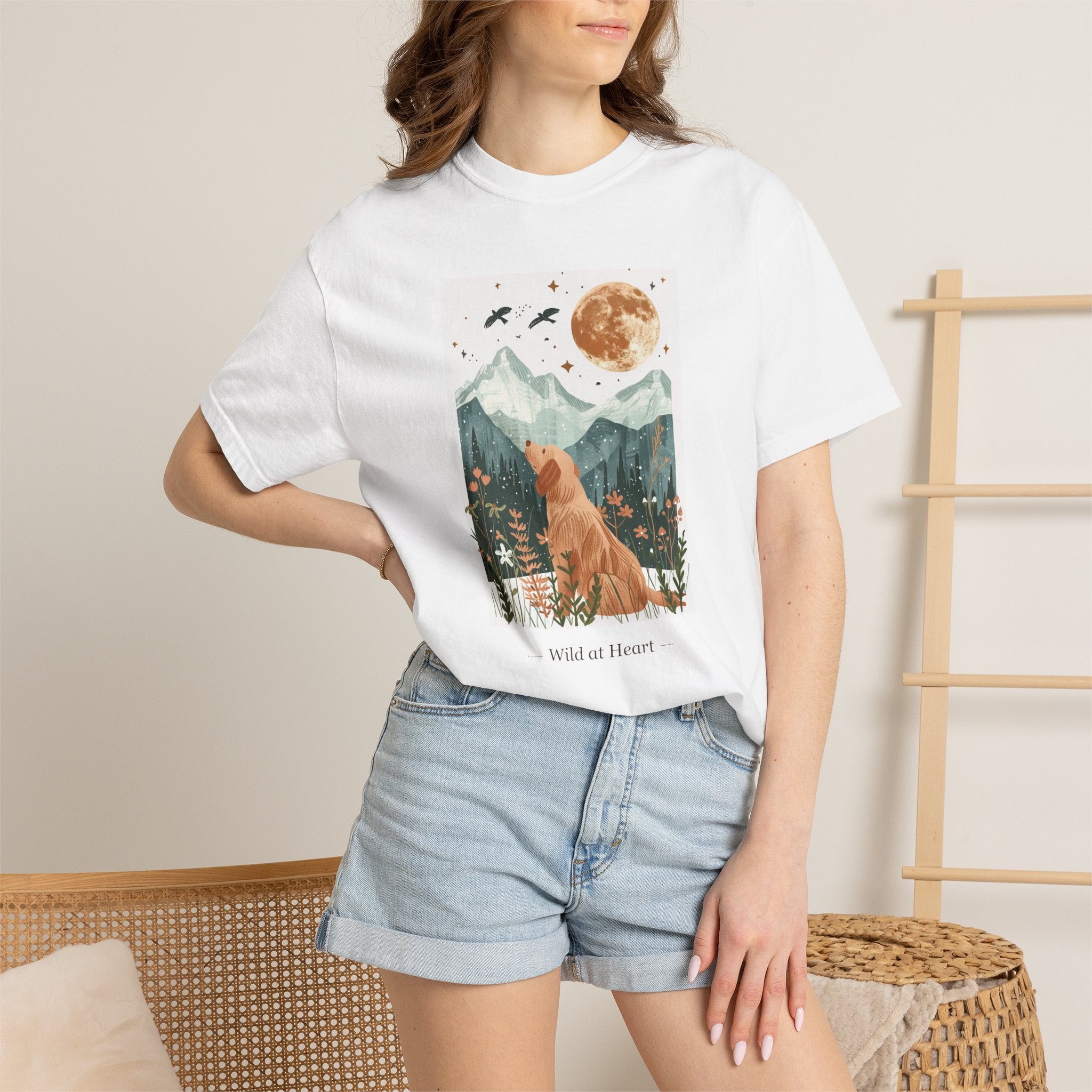 Wild at Heart - Folk Art Golden Retriever