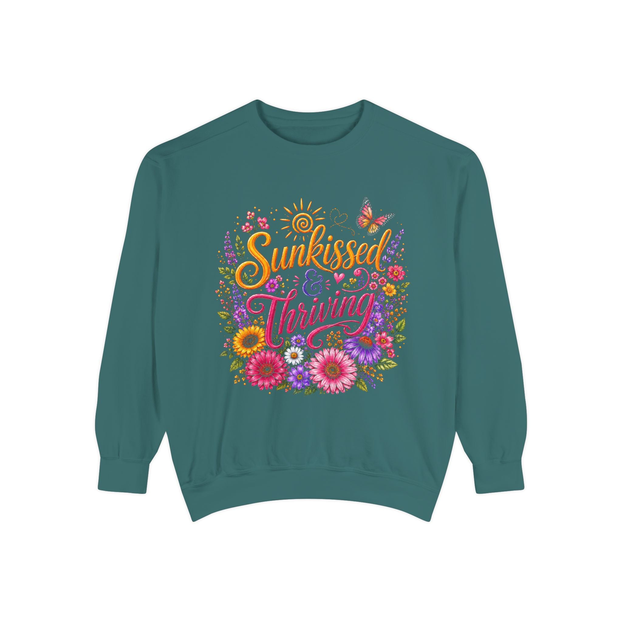 Sunkissed & Thriving Retro Floral Summer Sweatshirt