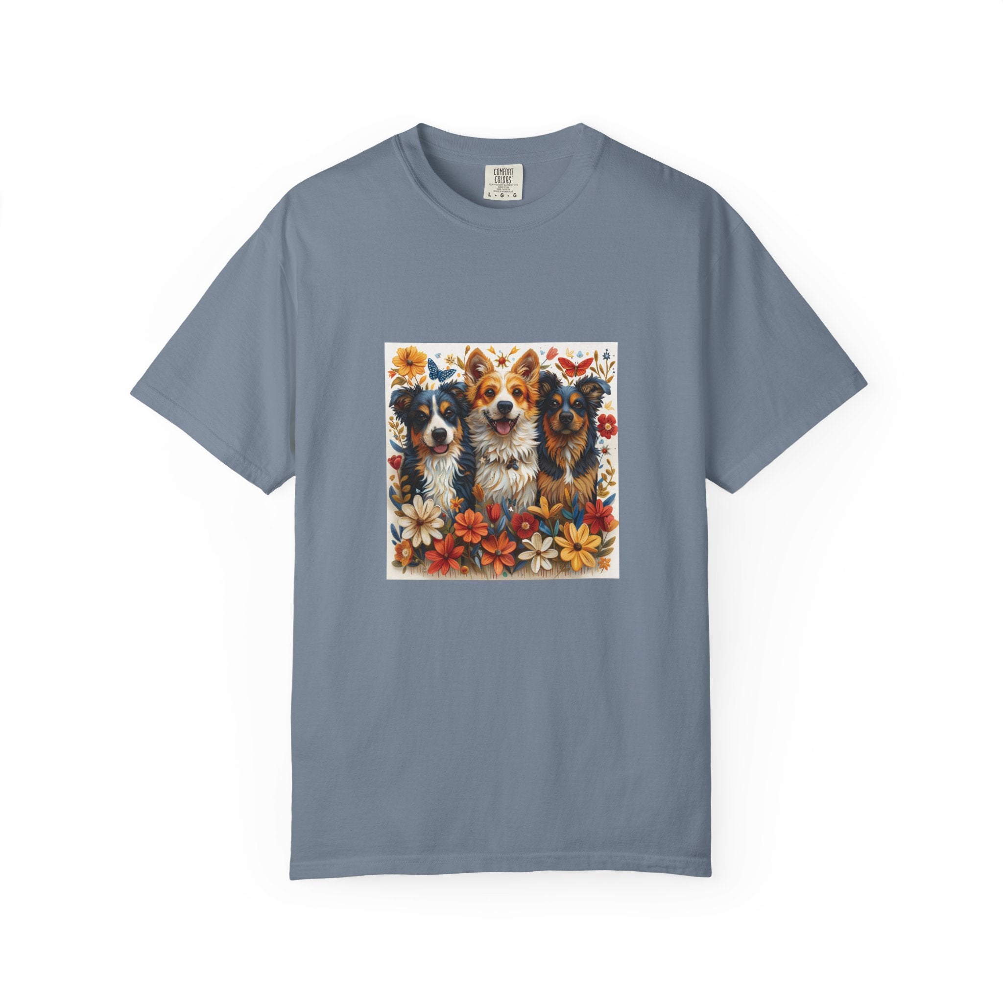 Dog Lover - Floral Three Dogs Tee