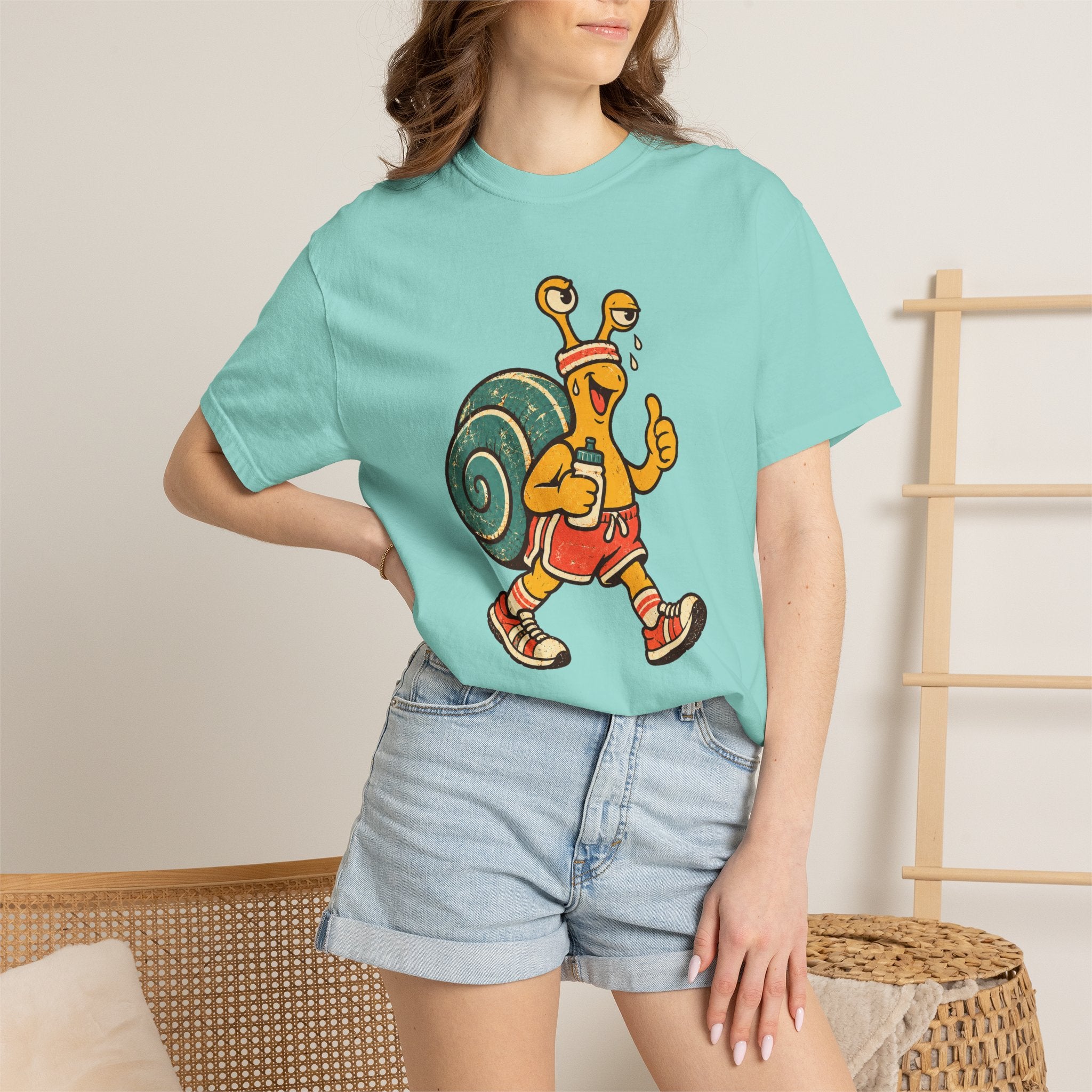 Jogging Snail T-Shirt — Garment-Dyed Cotton