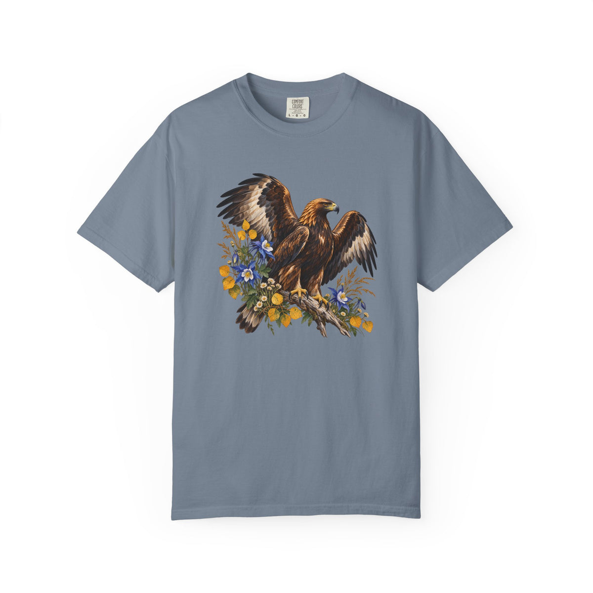 Golden Eagle & Columbine T-Shirt — Garment-Dyed Cotton