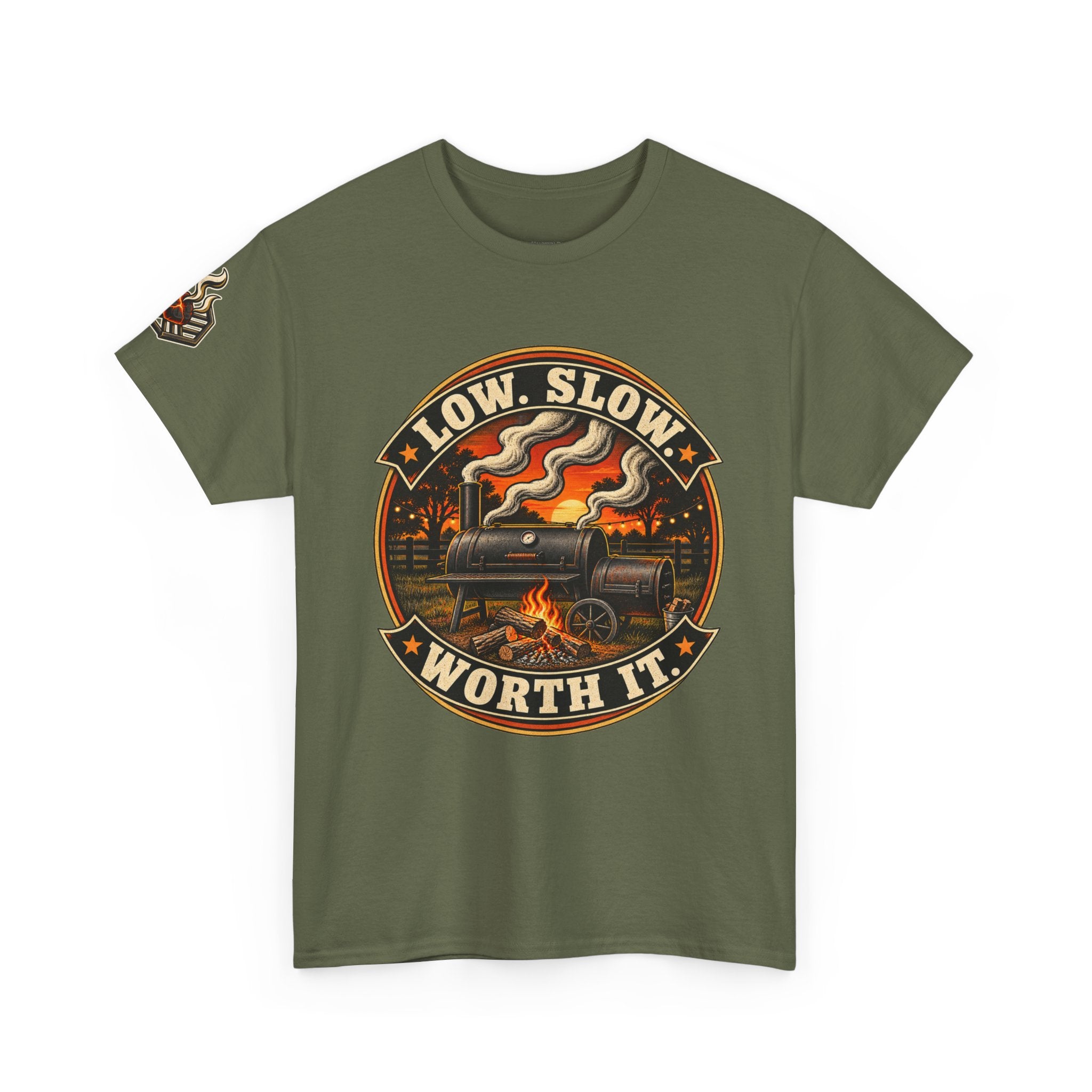 Low. Slow. Work It. BBQ Smoker T-Shirt