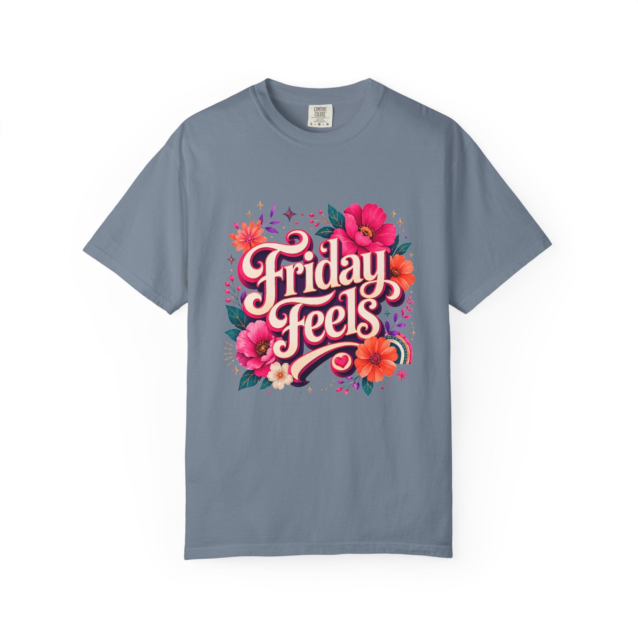 Friday Feels - Retro Floral Vibes Tee