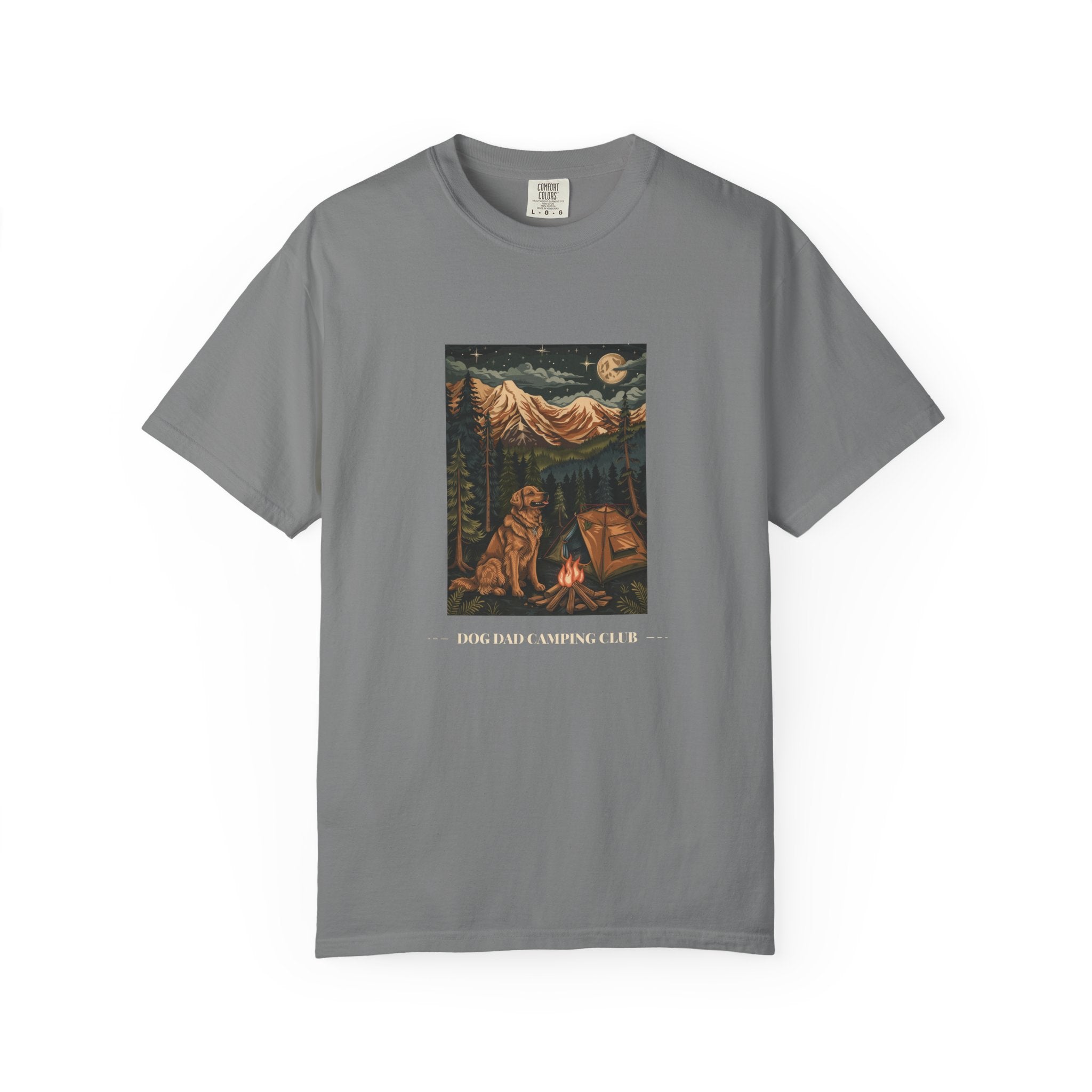 Dog Dad Camping Club camping dog tee lifestyle mockup