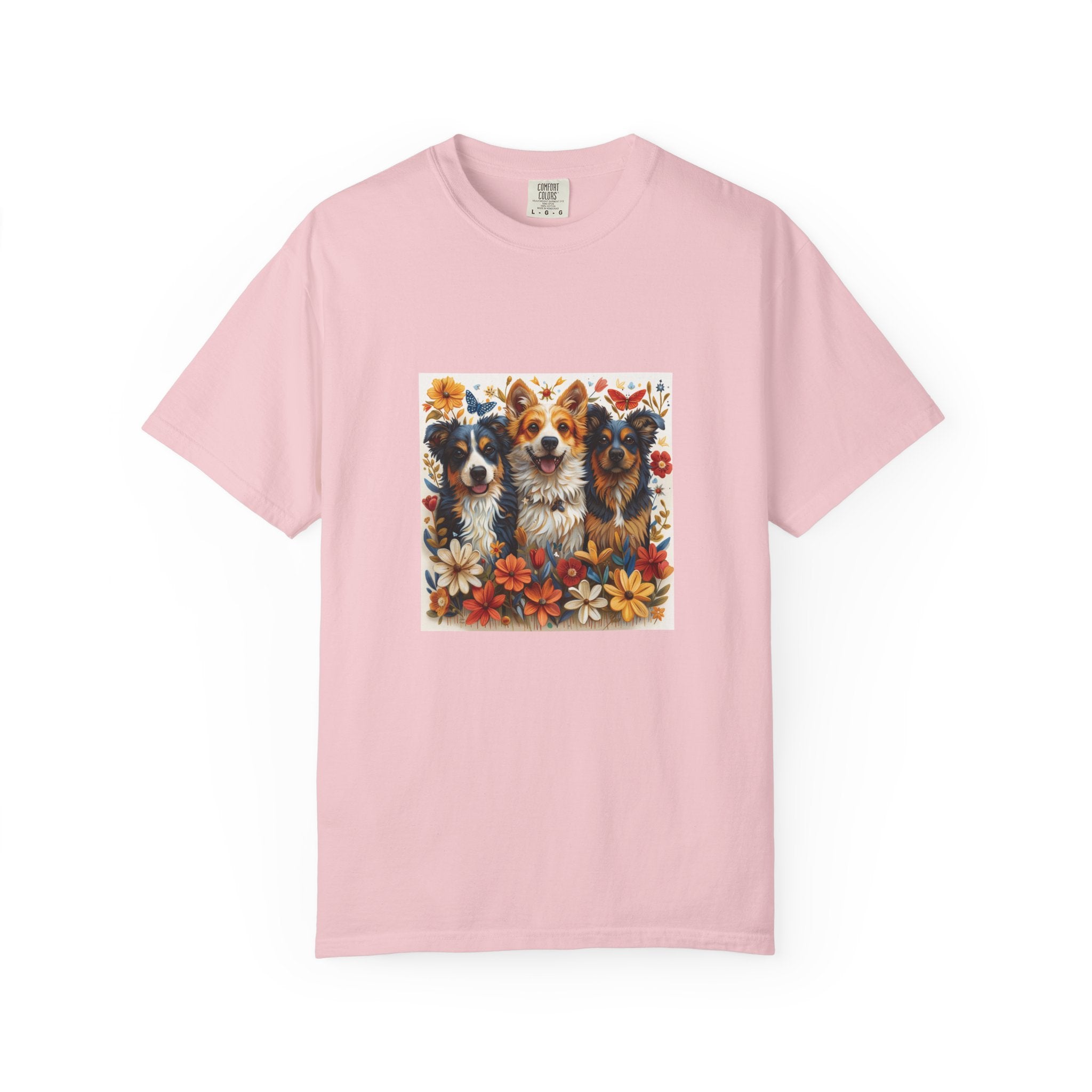 Dog Lover - Floral Three Dogs Tee