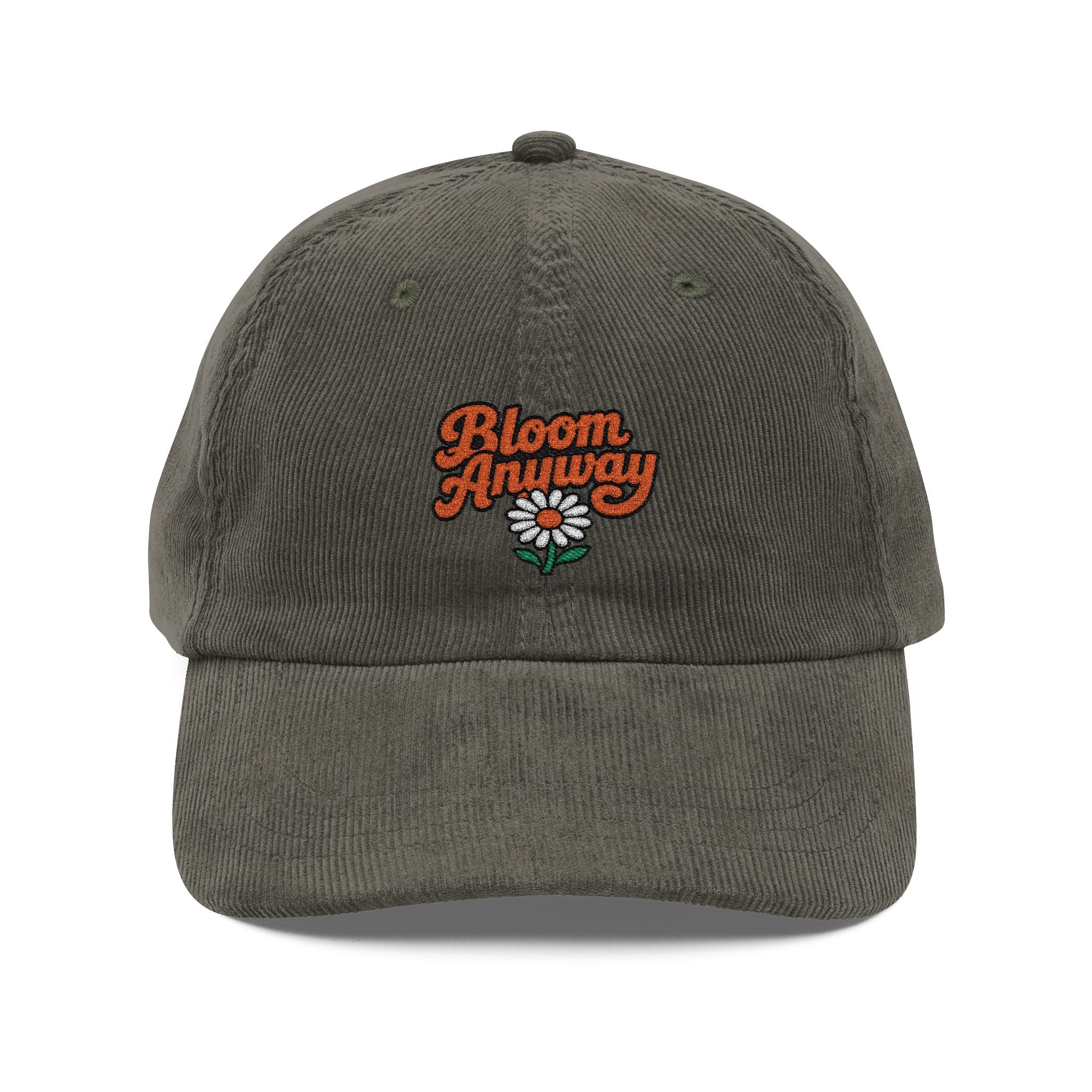 Bloom Anyway — Embroidered Corduroy Hat