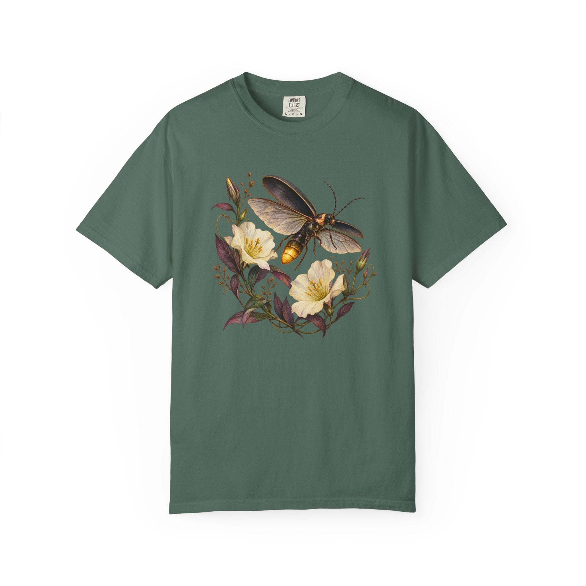 Firefly & Evening Primrose T-Shirt — relaxed unisex fit, front view