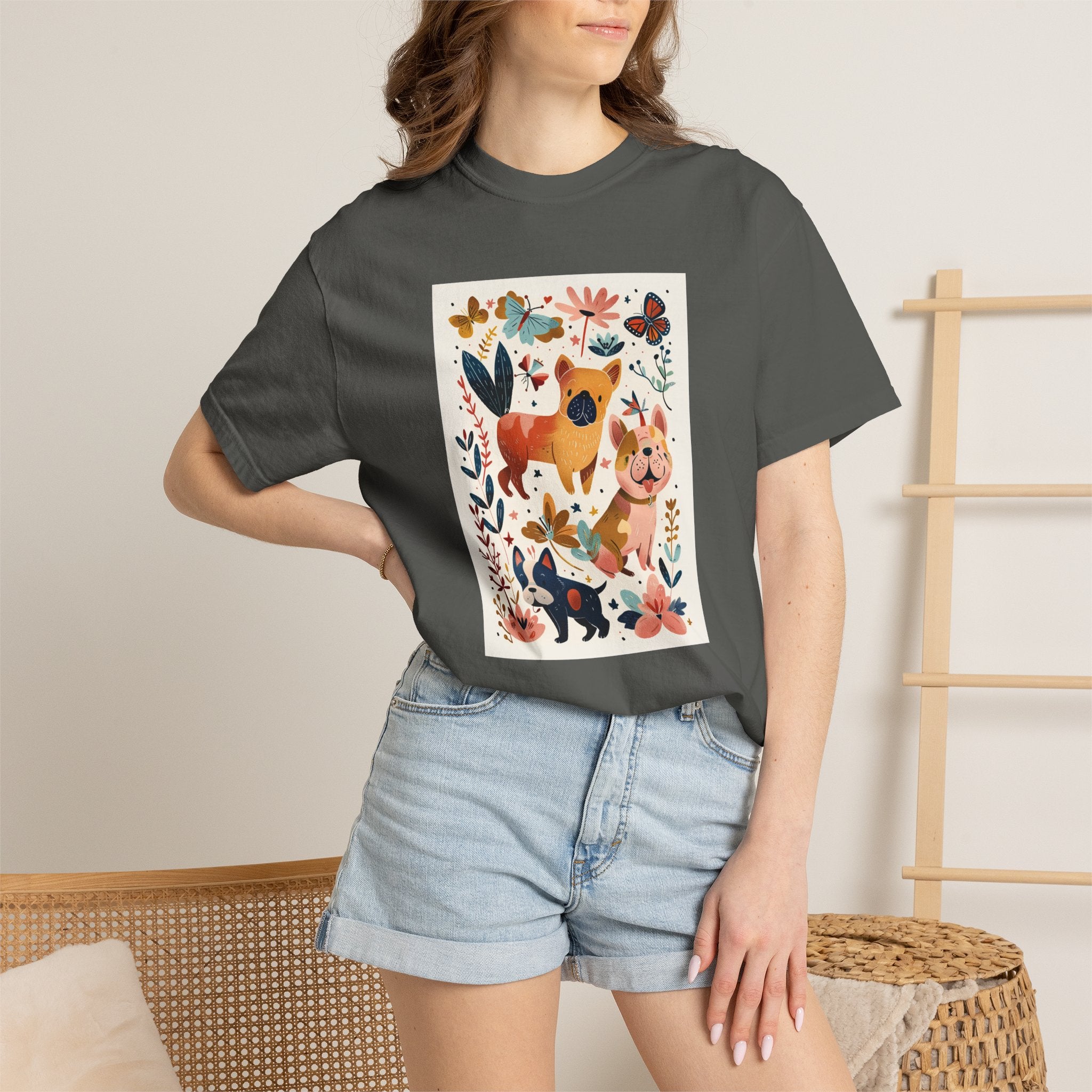 Folk Art Frenchies - French Bulldog Tee