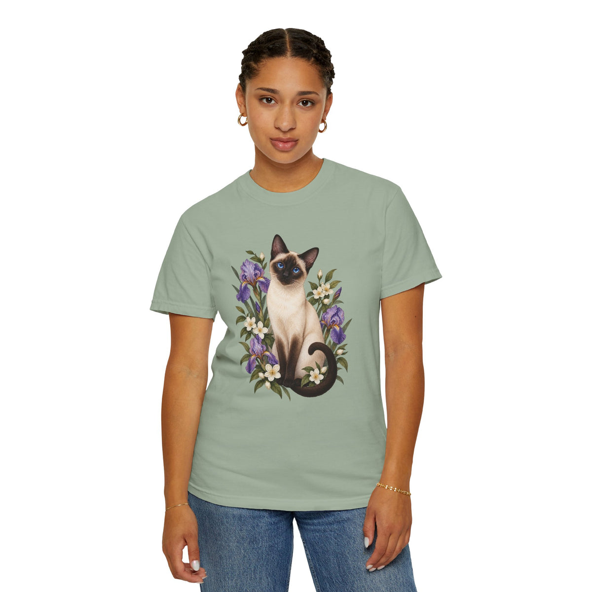 Siamese Cat T-Shirt — Irises & Intrigue